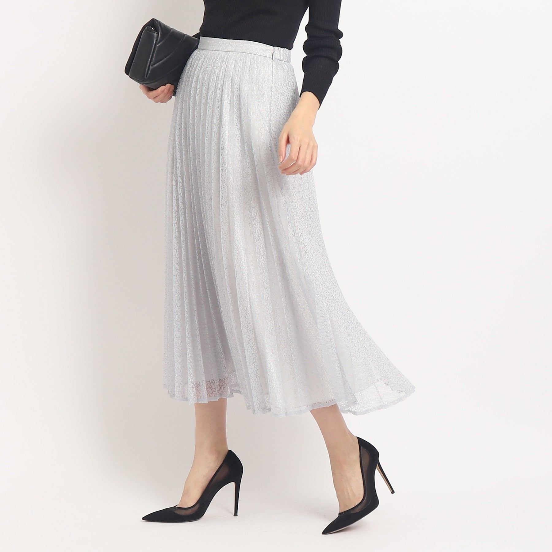 クードシャンス COUP DE CHANCE 【洗える/着回し◎】着映える!華やぐレースプリーツスカート (ベージュ(052)) ベージュ(052)