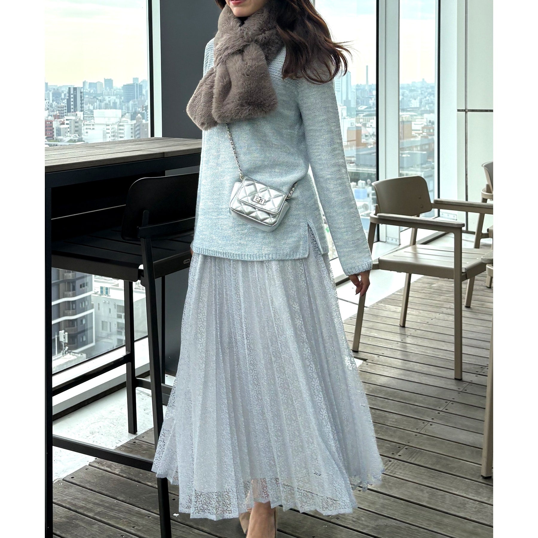 クードシャンス COUP DE CHANCE 【洗える/着回し◎】着映える!華やぐレースプリーツスカート (ベージュ(052)) ベージュ(052)