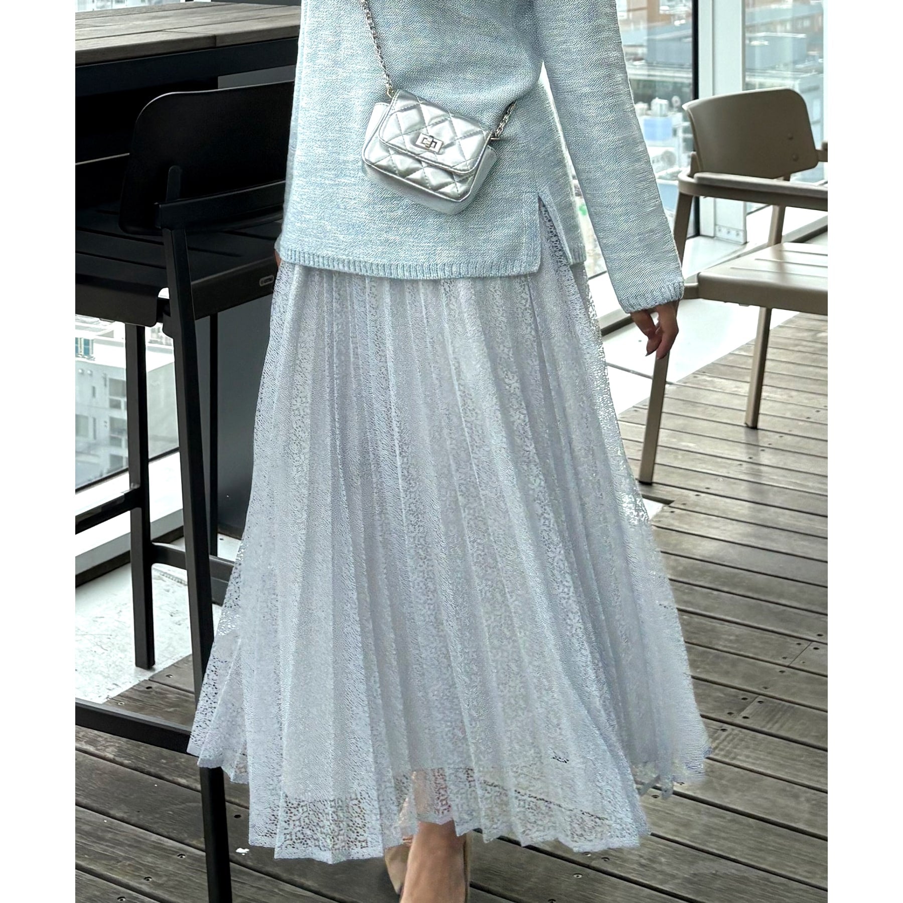 クードシャンス COUP DE CHANCE 【洗える/着回し◎】着映える!華やぐレースプリーツスカート (ベージュ(052)) ベージュ(052)