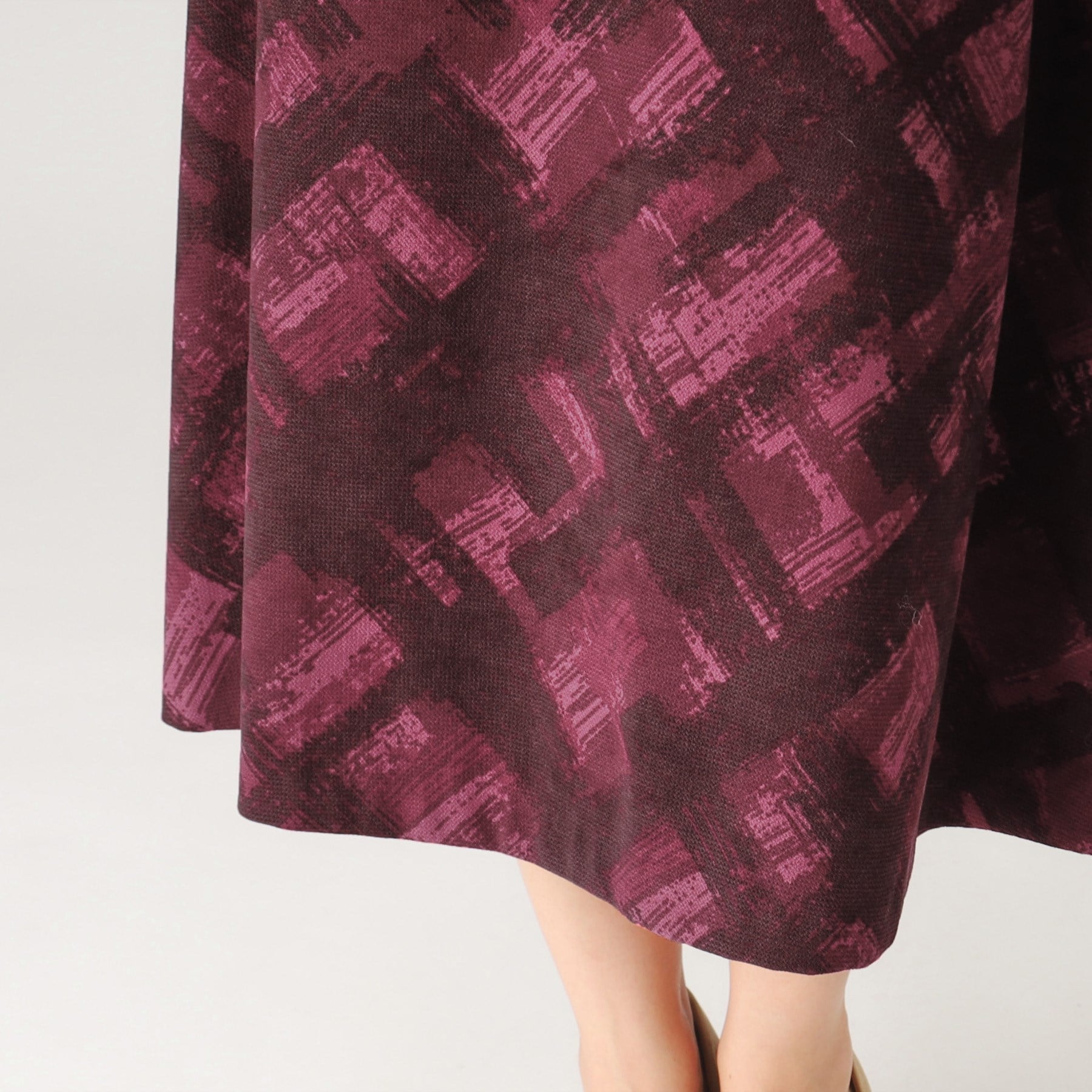 クードシャンス COUP DE CHANCE 【日本製/洗える/ウエストゴム入り】オンオフ着回し◎シャドーチェック柄スカート (ネイビー(194)) ネイビー(194)