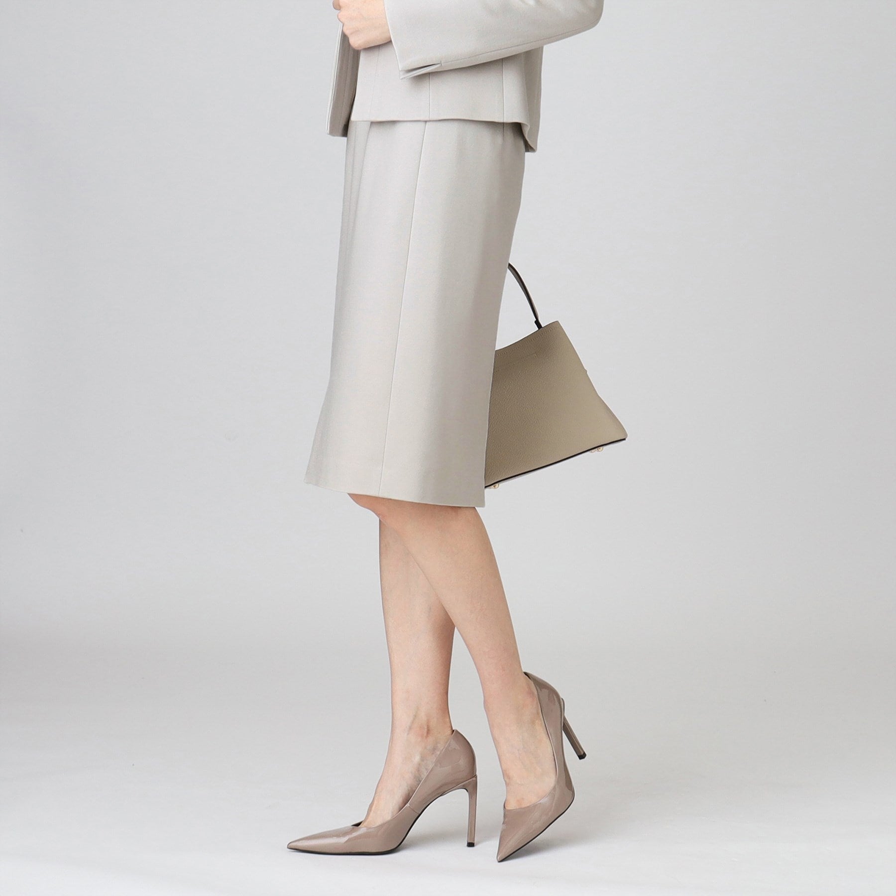 クードシャンス COUP DE CHANCE 【日本製/伸縮性/穿き心地◎/通勤/セットアップ可】お仕事におすすめ!細見えタイトスカート (ネイビー(094)) ネイビー(094)