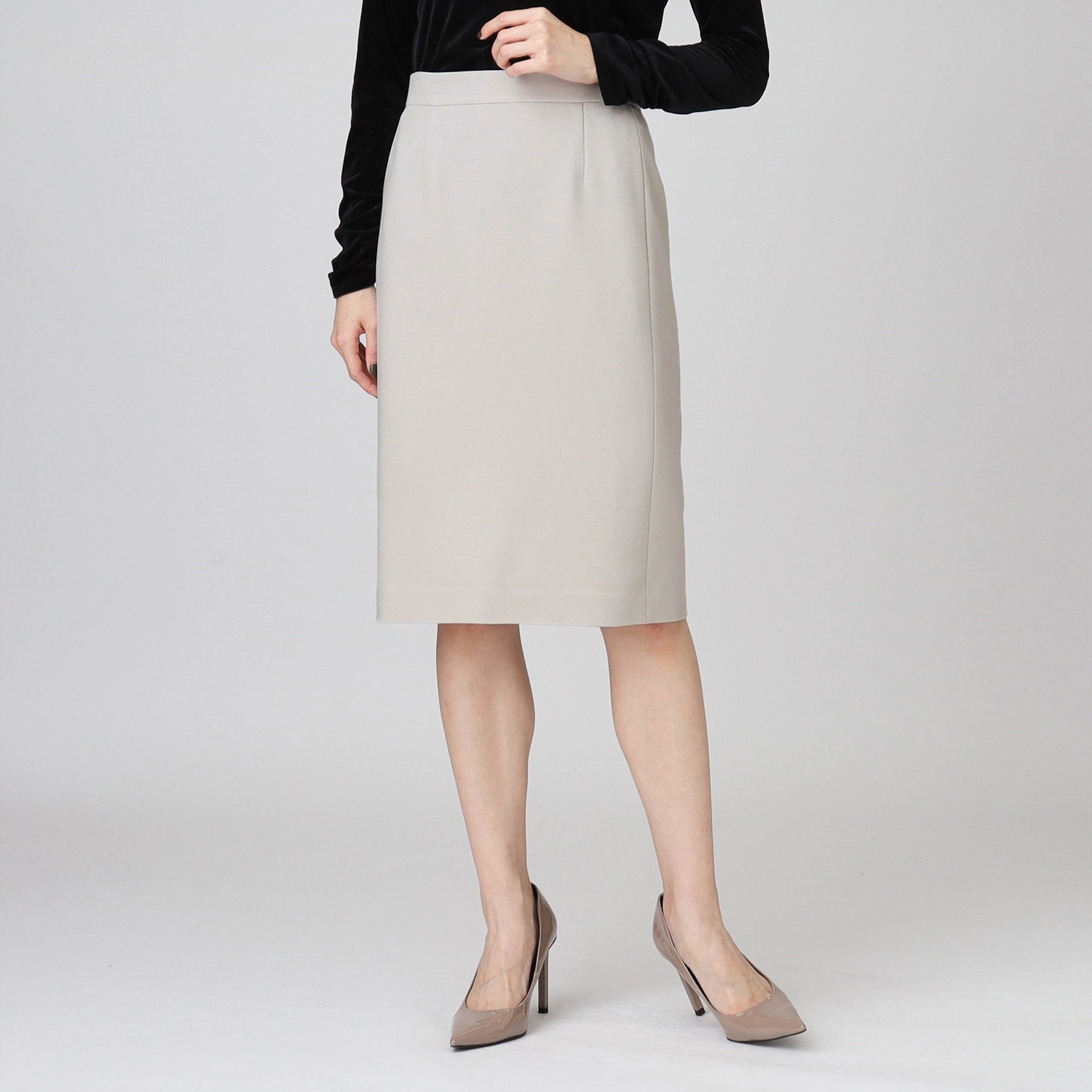 クードシャンス COUP DE CHANCE 【日本製/伸縮性/穿き心地◎/通勤/セットアップ可】お仕事におすすめ!細見えタイトスカート (ネイビー(094)) ネイビー(094)