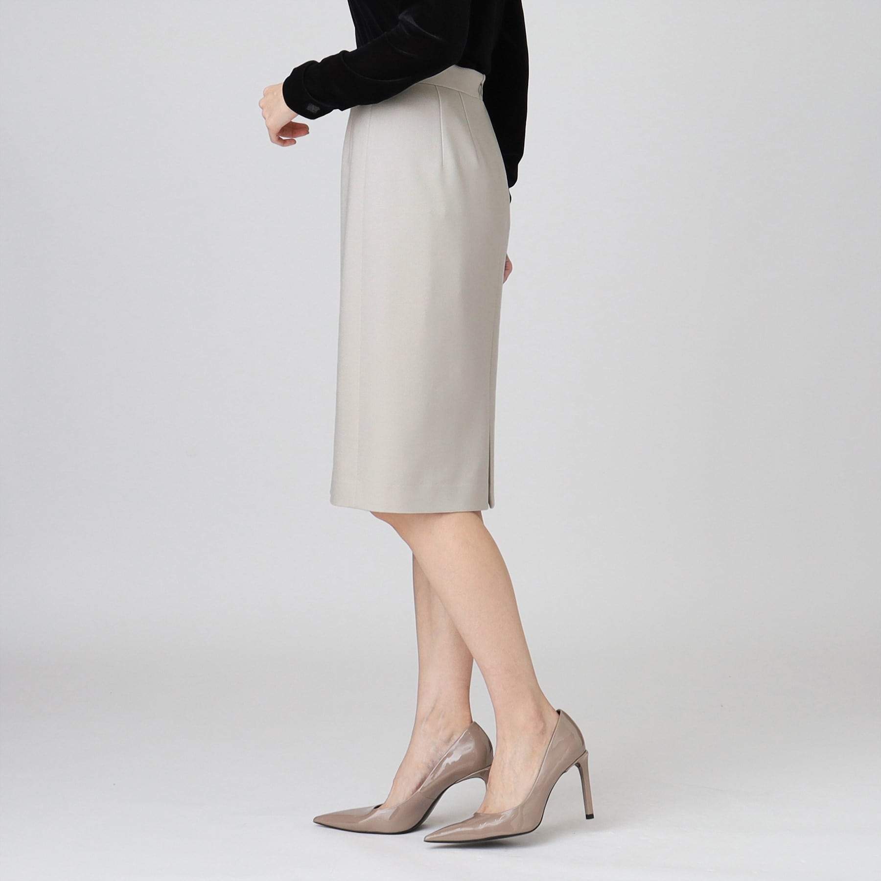 クードシャンス COUP DE CHANCE 【日本製/伸縮性/穿き心地◎/通勤/セットアップ可】お仕事におすすめ!細見えタイトスカート (ネイビー(094)) ネイビー(094)