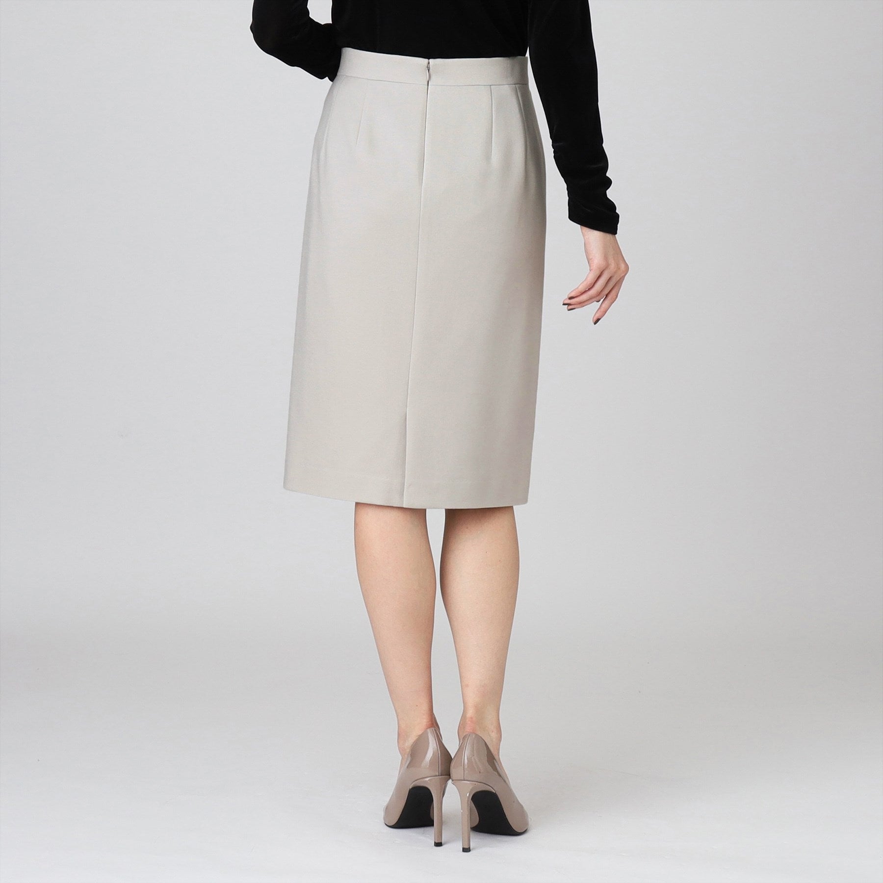 クードシャンス COUP DE CHANCE 【日本製/伸縮性/穿き心地◎/通勤/セットアップ可】お仕事におすすめ!細見えタイトスカート (ネイビー(094)) ネイビー(094)