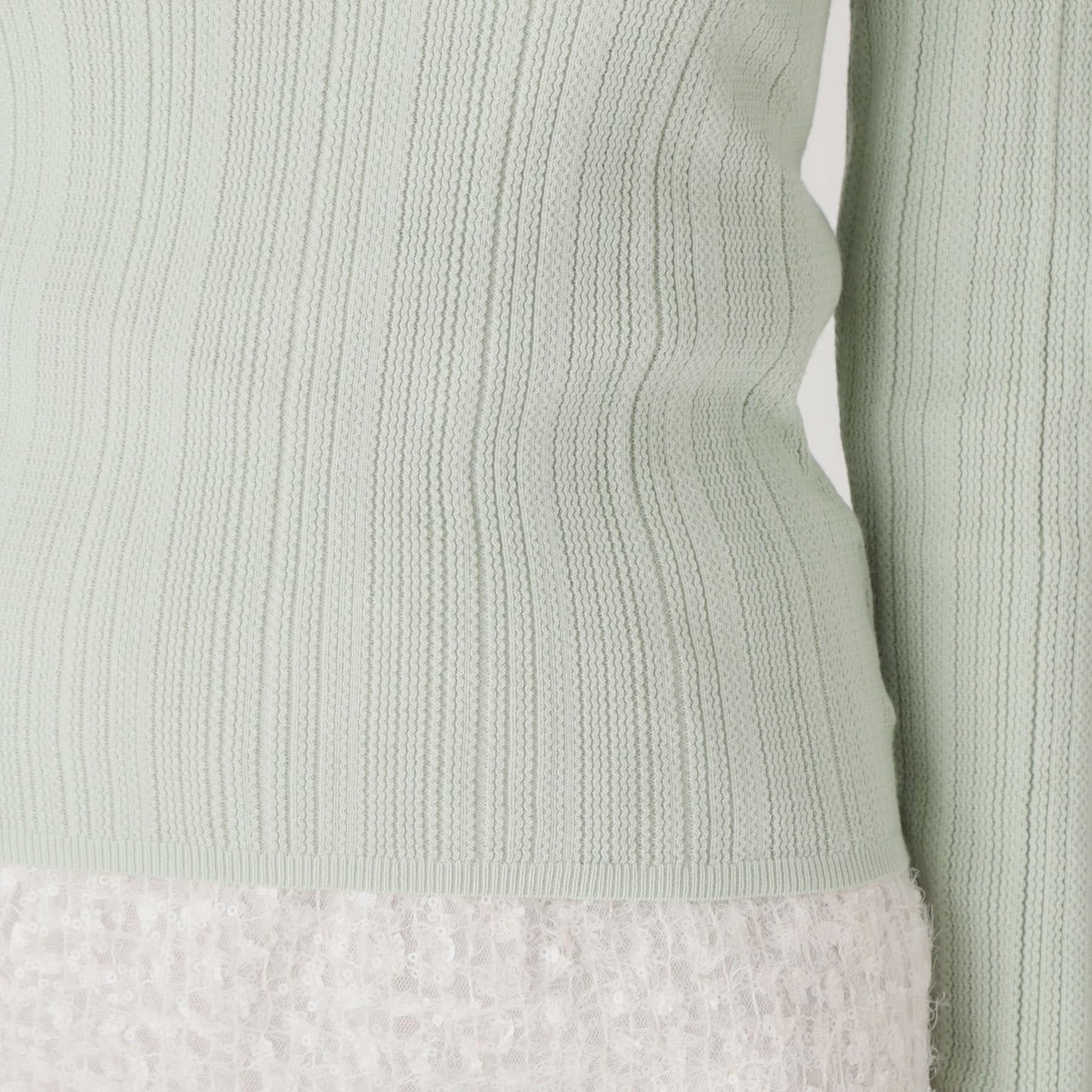 COUP DE CHANCE COUP DE CHANCE 【Washable】 Delicate lace creates a feminine look in this knit top.