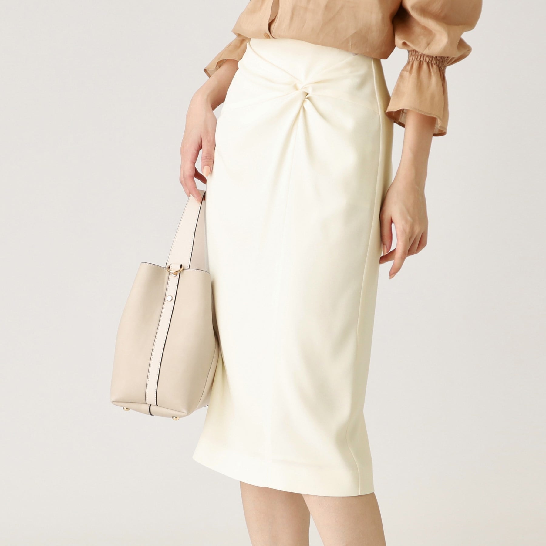 クードシャンス COUP DE CHANCE 【日本製】ドレープが美しい!ねじりデザインスカート (ブラック(019)) ブラック(019)