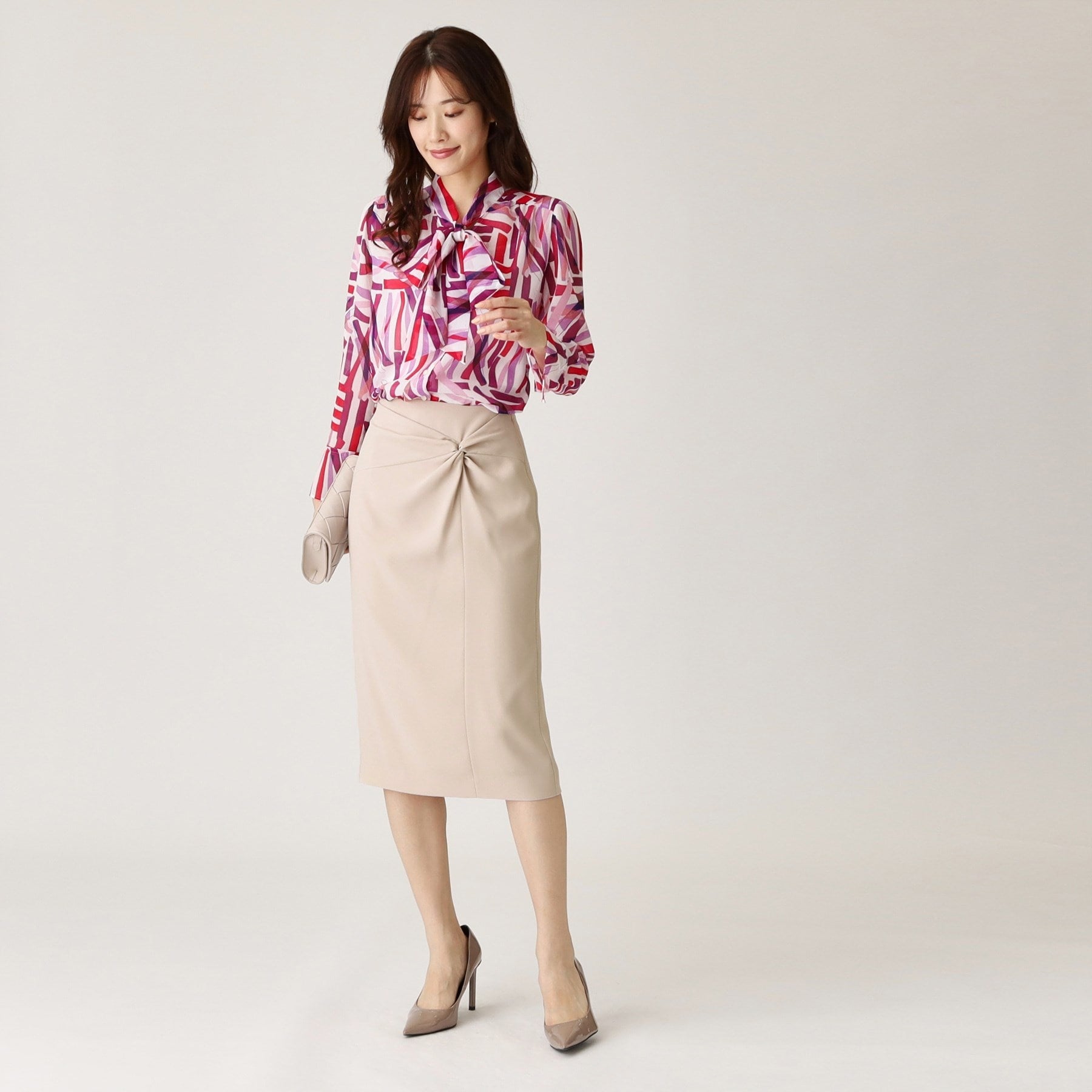 クードシャンス COUP DE CHANCE 【日本製】ドレープが美しい!ねじりデザインスカート (ブラック(019)) ブラック(019)