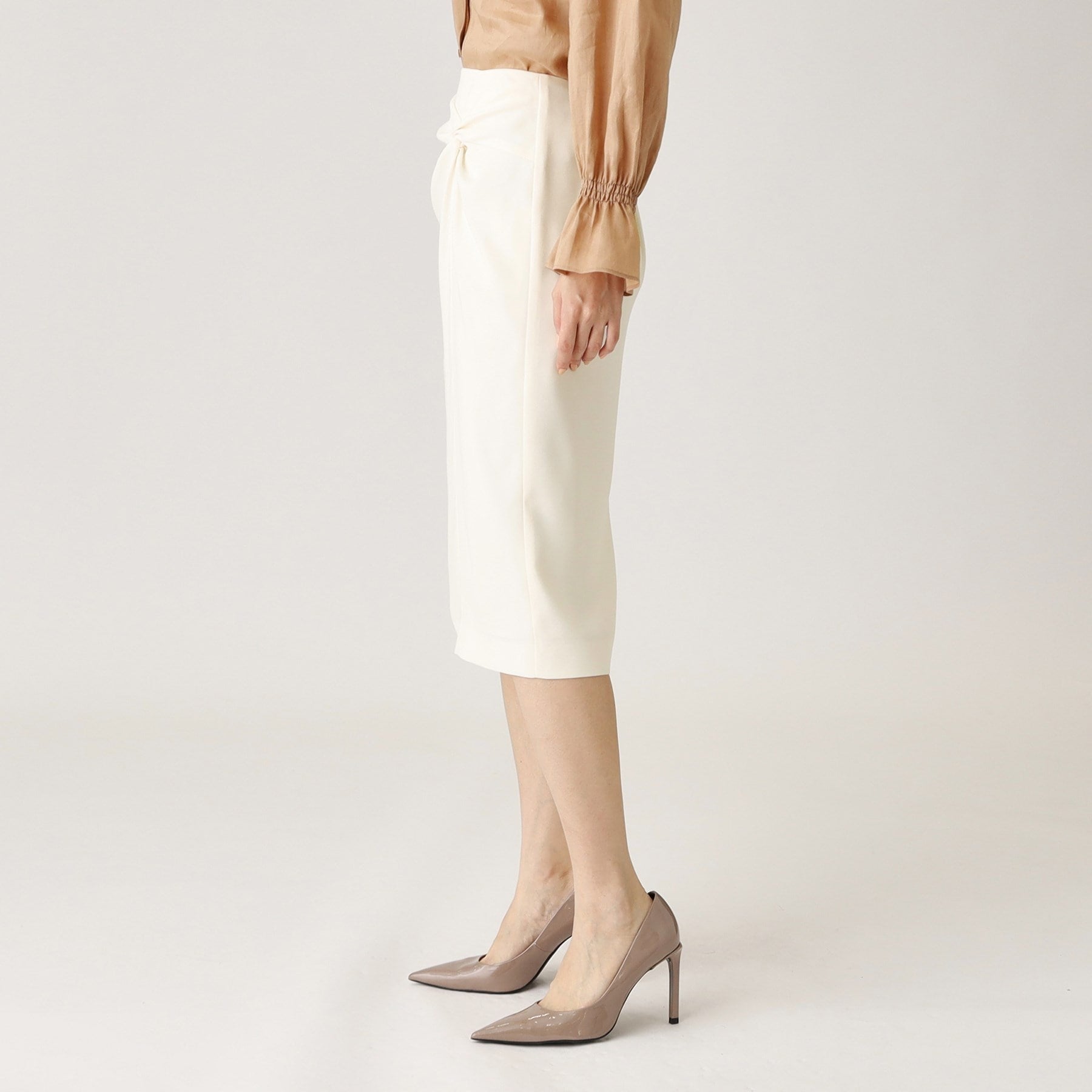 クードシャンス COUP DE CHANCE 【日本製】ドレープが美しい!ねじりデザインスカート (ブラック(019)) ブラック(019)