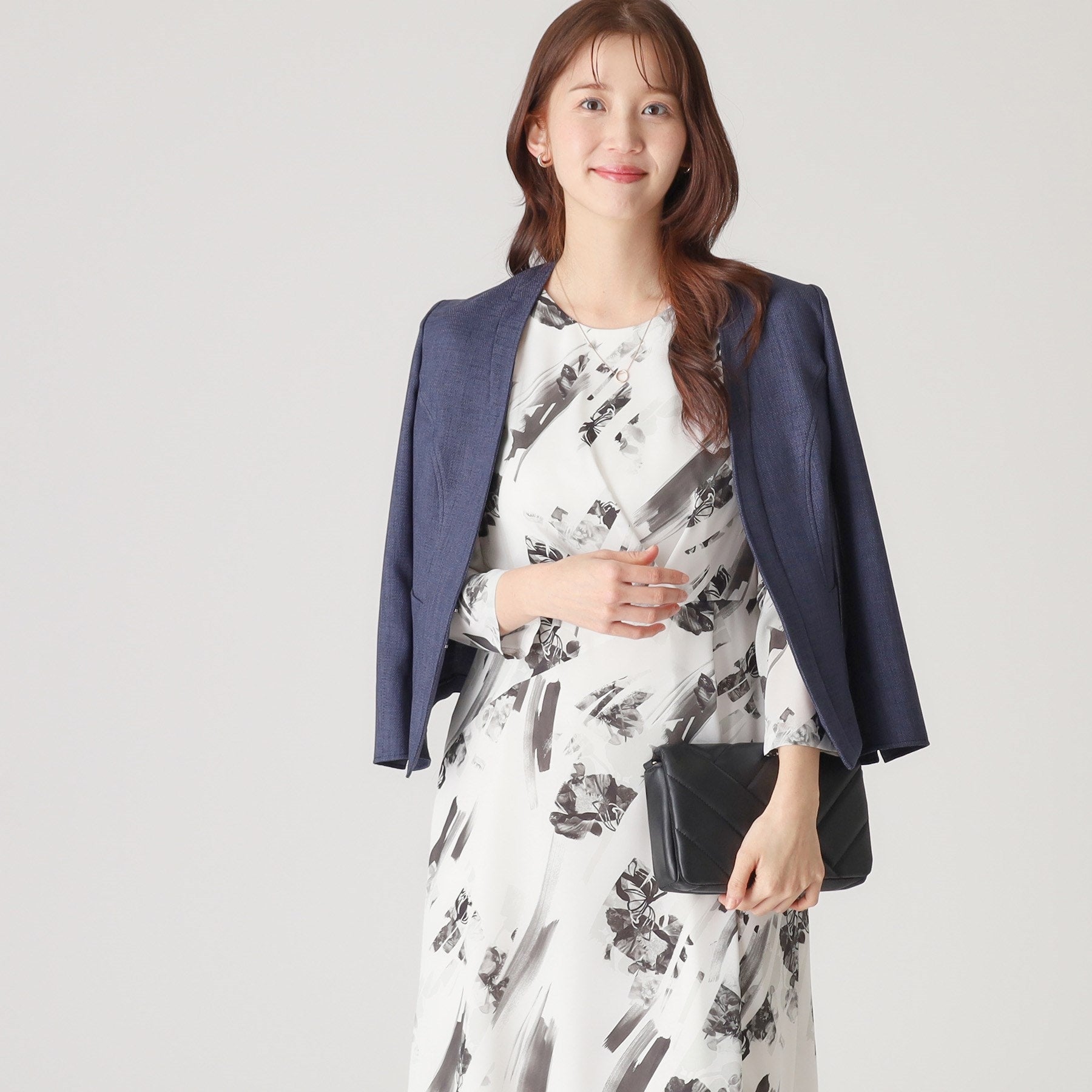 COUP DE CHANCE COUP DE CHANCE 【Washable / Made in Japan】 Deformed Flower Pattern Dress