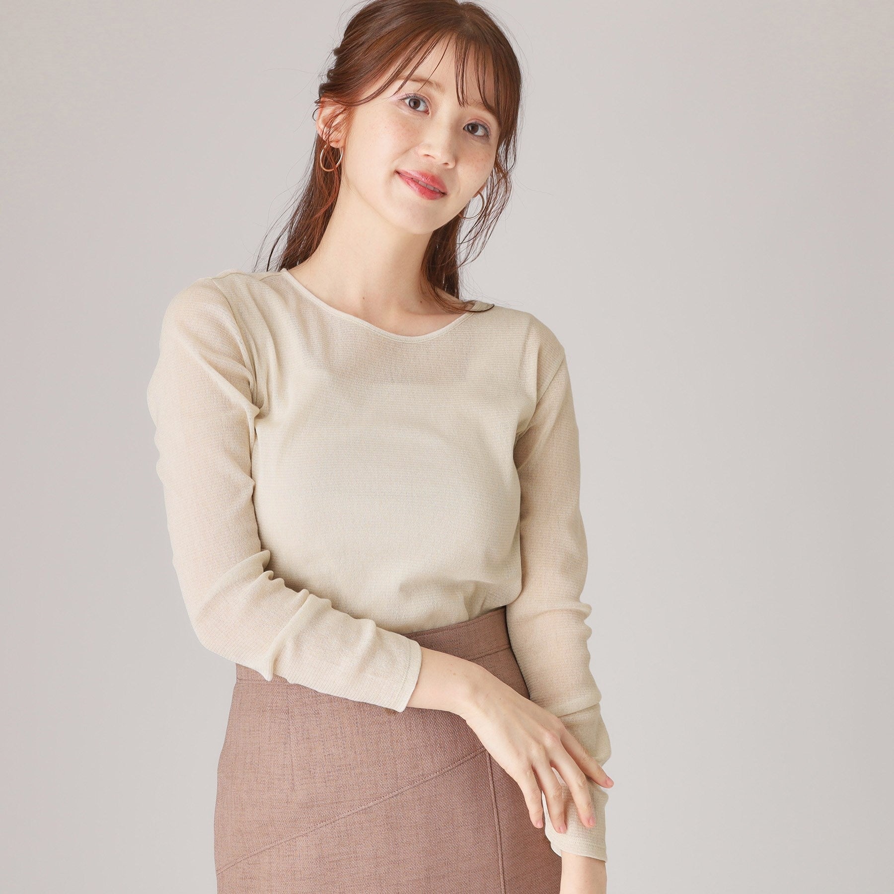 クードシャンス COUP DE CHANCE 【洗える/日本製/ジャケットイン/レイヤードスタイル】シアー感あるラメプルオーバー (ブラック(019)) ブラック(019)