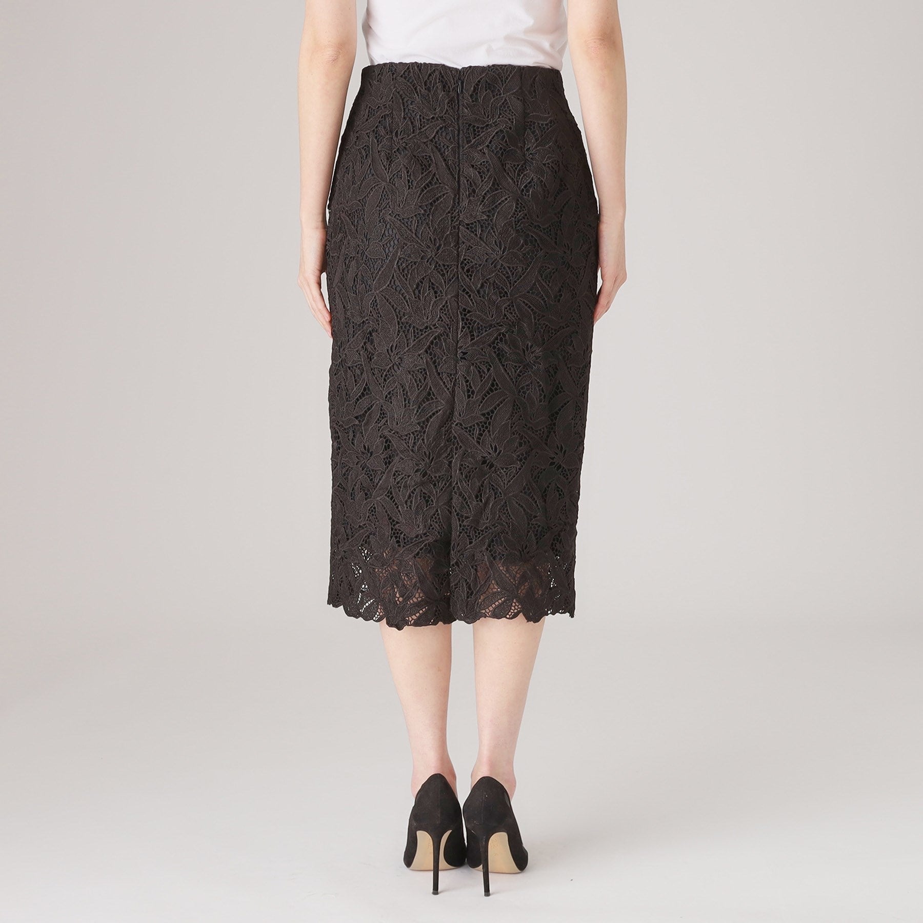 クードシャンス COUP DE CHANCE 【レース/セットアップ可】ストレートシルエットのスカート (ブラック(019)) ブラック(019)