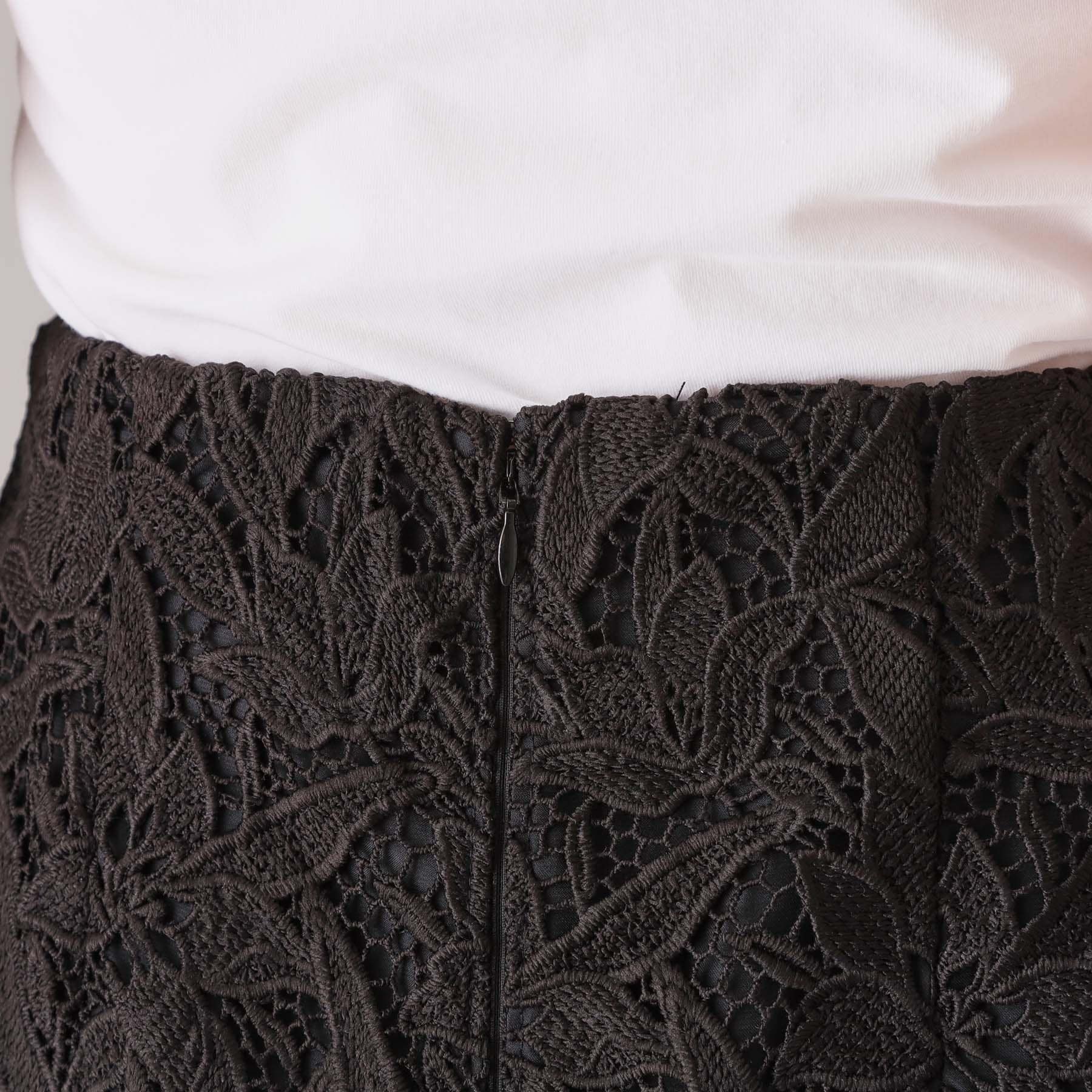 クードシャンス COUP DE CHANCE 【レース/セットアップ可】ストレートシルエットのスカート (ブラック(019)) ブラック(019)