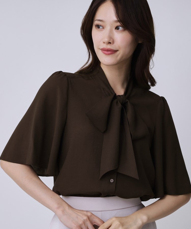 クードシャンス COUP DE CHANCE 【手洗い可/日本製】ボウタイブラウス (ブラウン(043)) ブラウン(043)