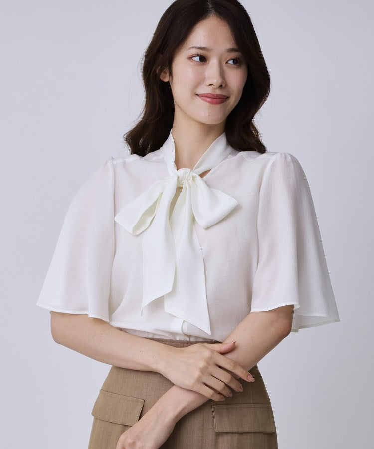 クードシャンス COUP DE CHANCE 【手洗い可/日本製】ボウタイブラウス (ブラウン(043)) ブラウン(043)