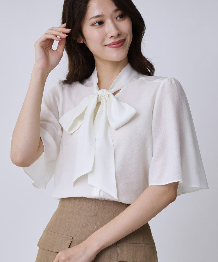 クードシャンス COUP DE CHANCE 【手洗い可/日本製】ボウタイブラウス (ブラウン(043)) ブラウン(043)