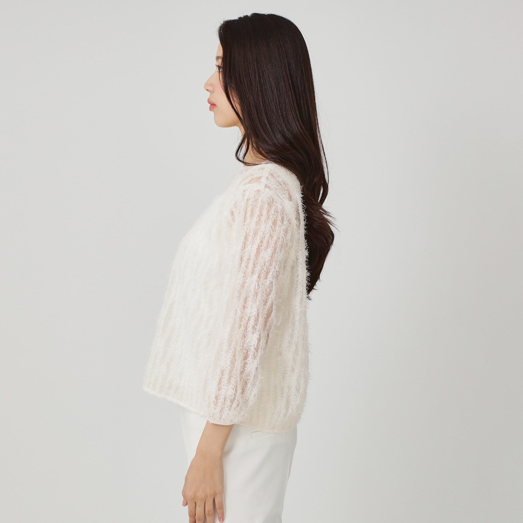 クードシャンス COUP DE CHANCE 【手洗い可/日本製】フェザーチュールのブラウス (ホワイト(001)) ホワイト(001)