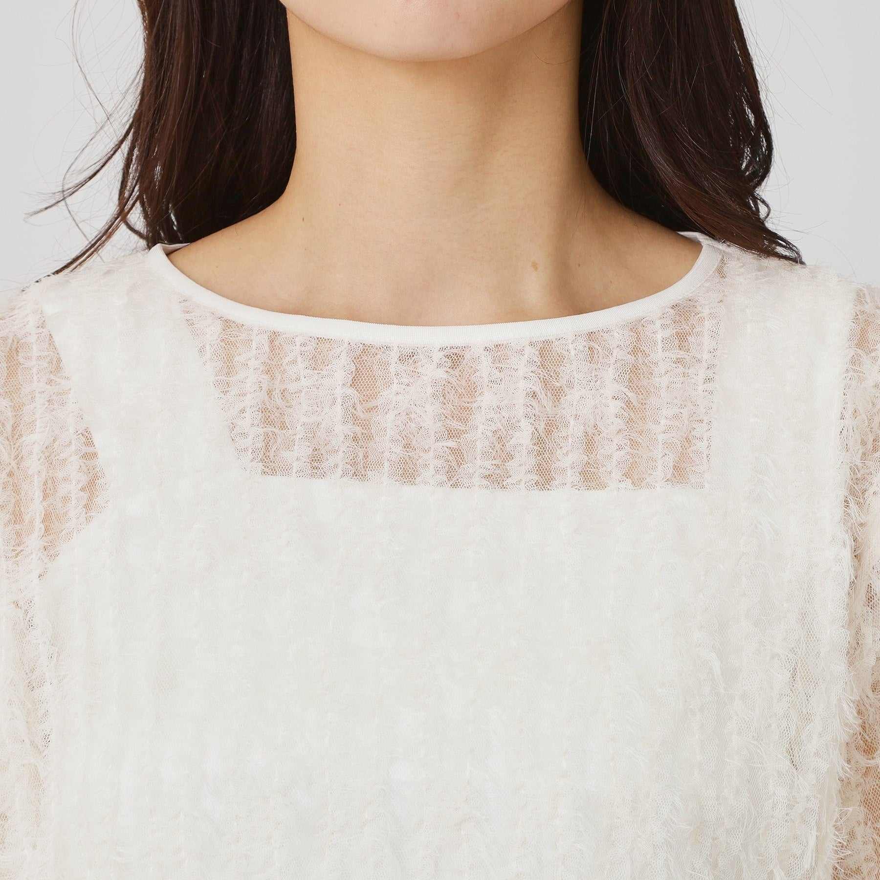 クードシャンス COUP DE CHANCE 【手洗い可/日本製】フェザーチュールのブラウス (ホワイト(001)) ホワイト(001)