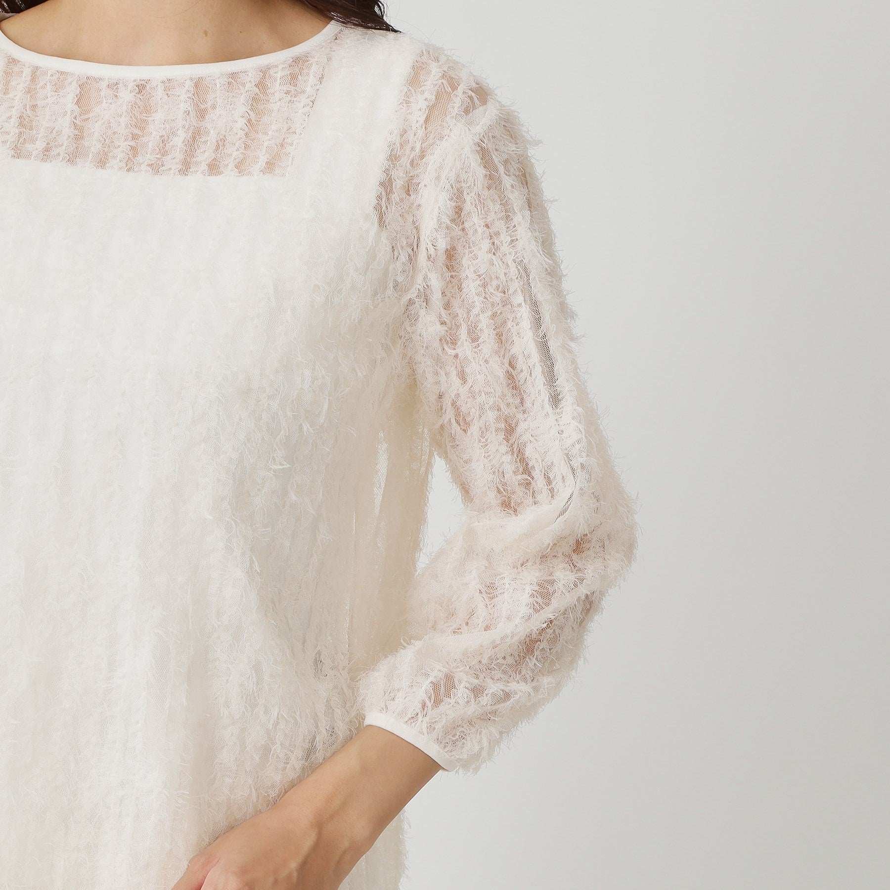 クードシャンス COUP DE CHANCE 【手洗い可/日本製】フェザーチュールのブラウス (ホワイト(001)) ホワイト(001)