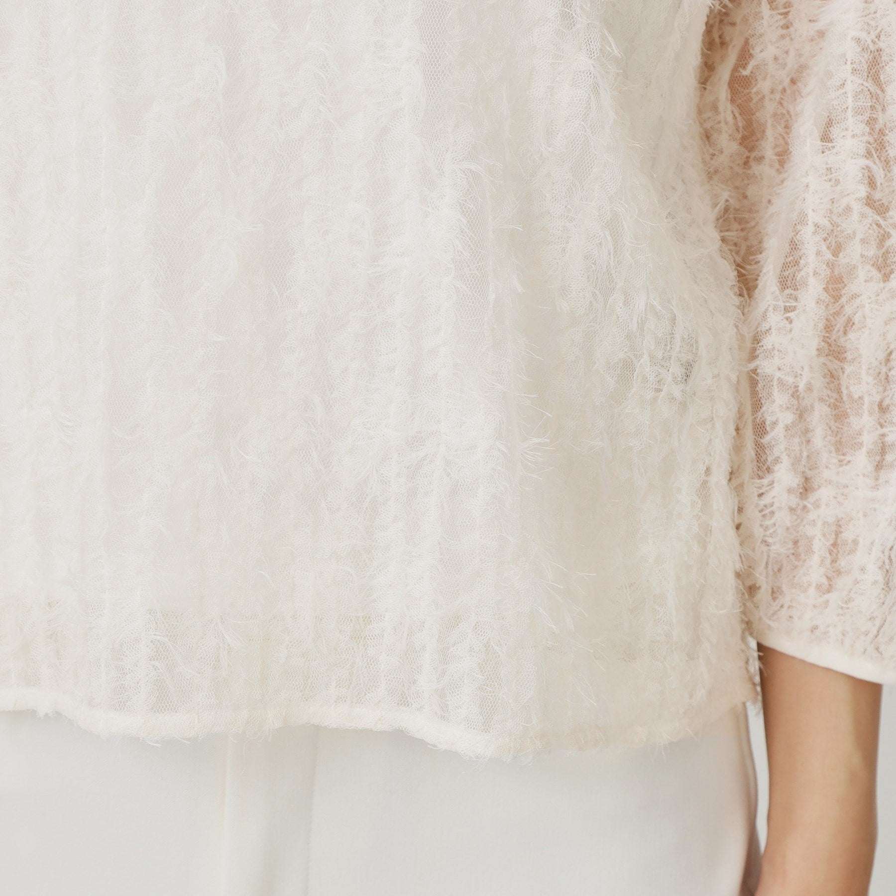 クードシャンス COUP DE CHANCE 【手洗い可/日本製】フェザーチュールのブラウス (ホワイト(001)) ホワイト(001)