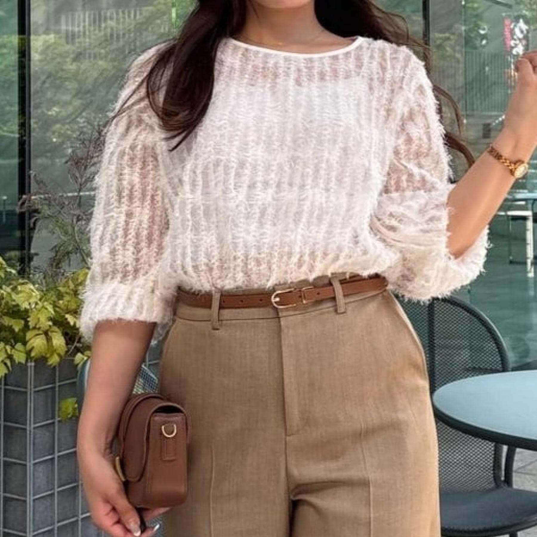 クードシャンス COUP DE CHANCE 【手洗い可/日本製】フェザーチュールのブラウス (ホワイト(001)) ホワイト(001)