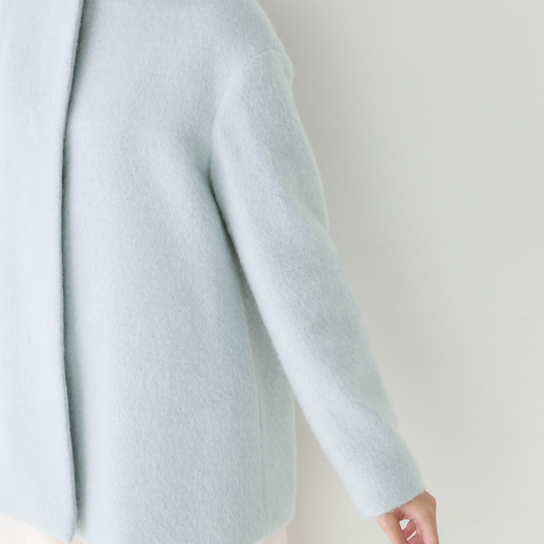 クードシャンス COUP DE CHANCE 【日本製/モヘヤ混/ヒップ丈】ノーカラーコート (ブラック(019)) ブラック(019)