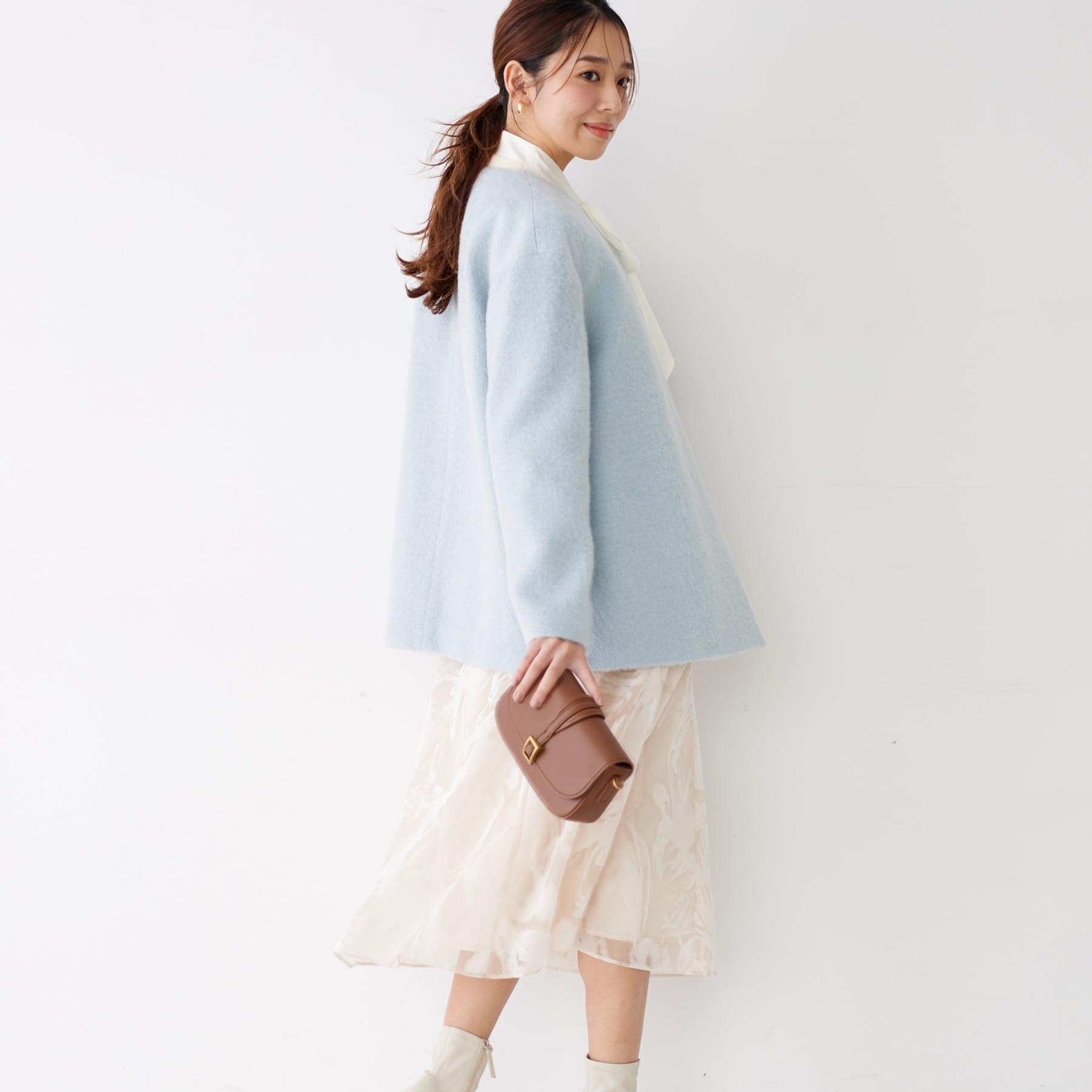 クードシャンス COUP DE CHANCE 【日本製/モヘヤ混/ヒップ丈】ノーカラーコート (ブラック(019)) ブラック(019)