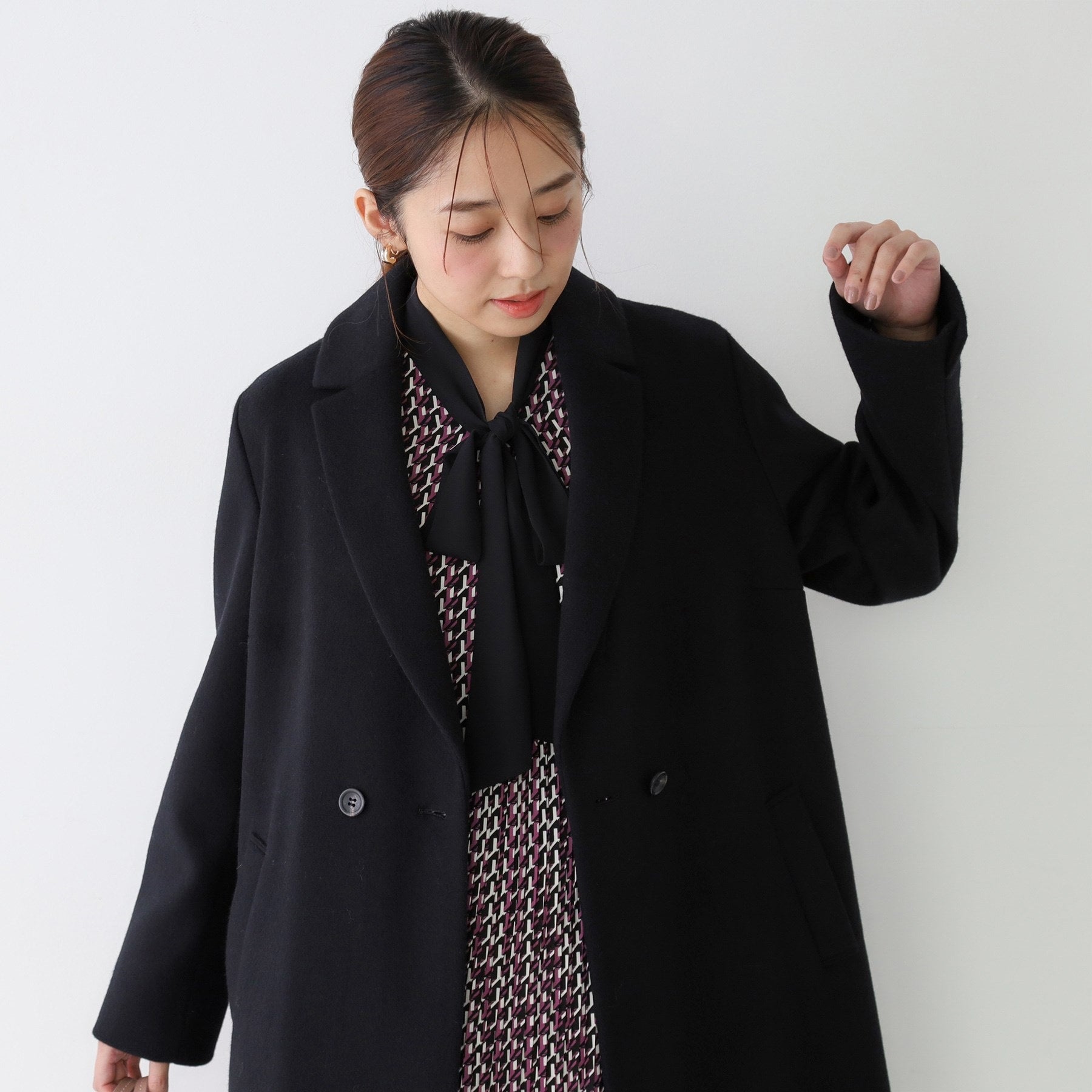 クードシャンス COUP DE CHANCE 【日本製】チェスター風コート (ブラック(019)) ブラック(019)