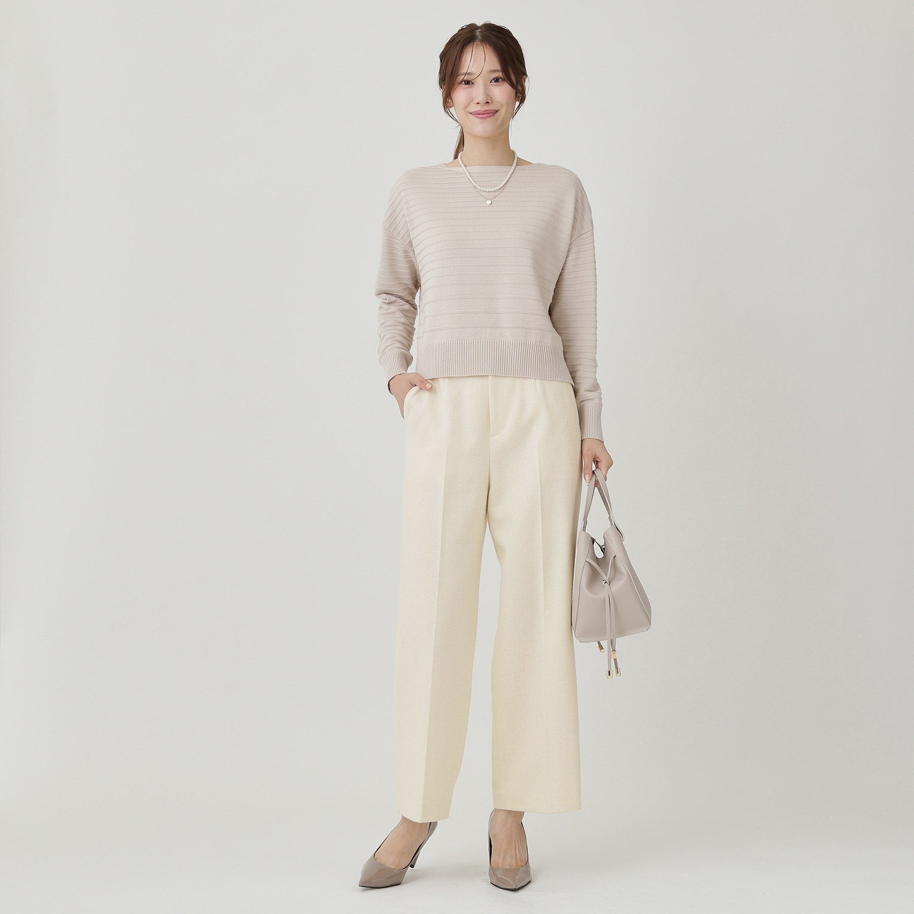 クードシャンス COUP DE CHANCE 【日本製】ラメ入りツイードパンツ (ブラック(019)) ブラック(019)