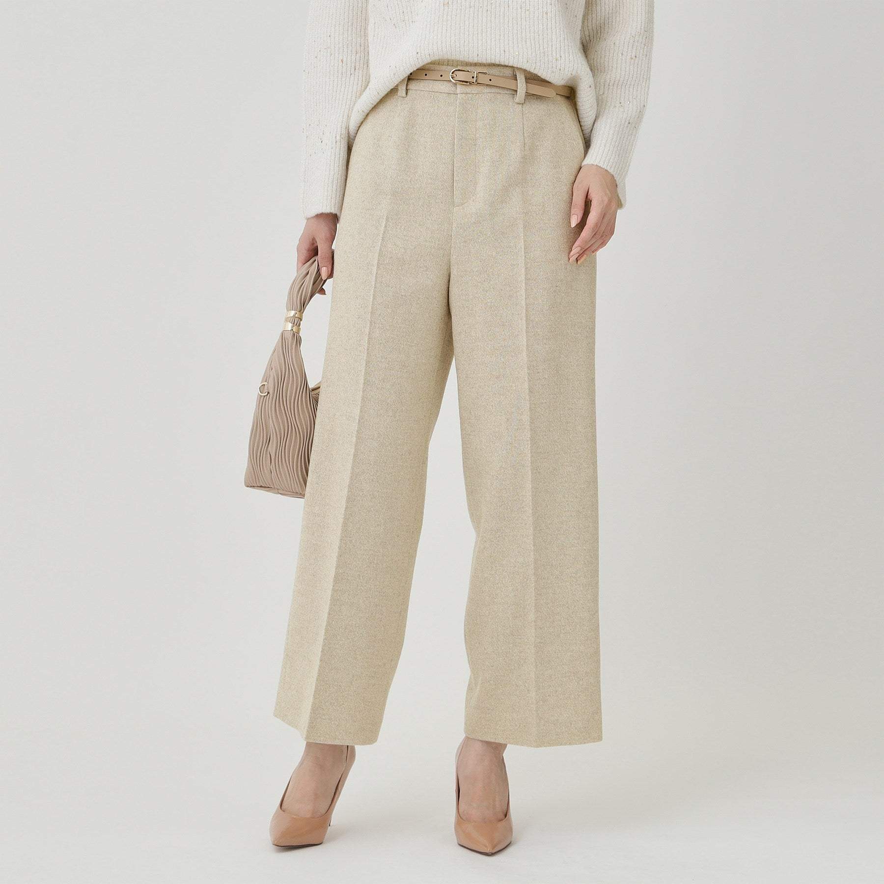 クードシャンス COUP DE CHANCE 【日本製】ラメ入りツイードパンツ (ブラック(019)) ブラック(019)