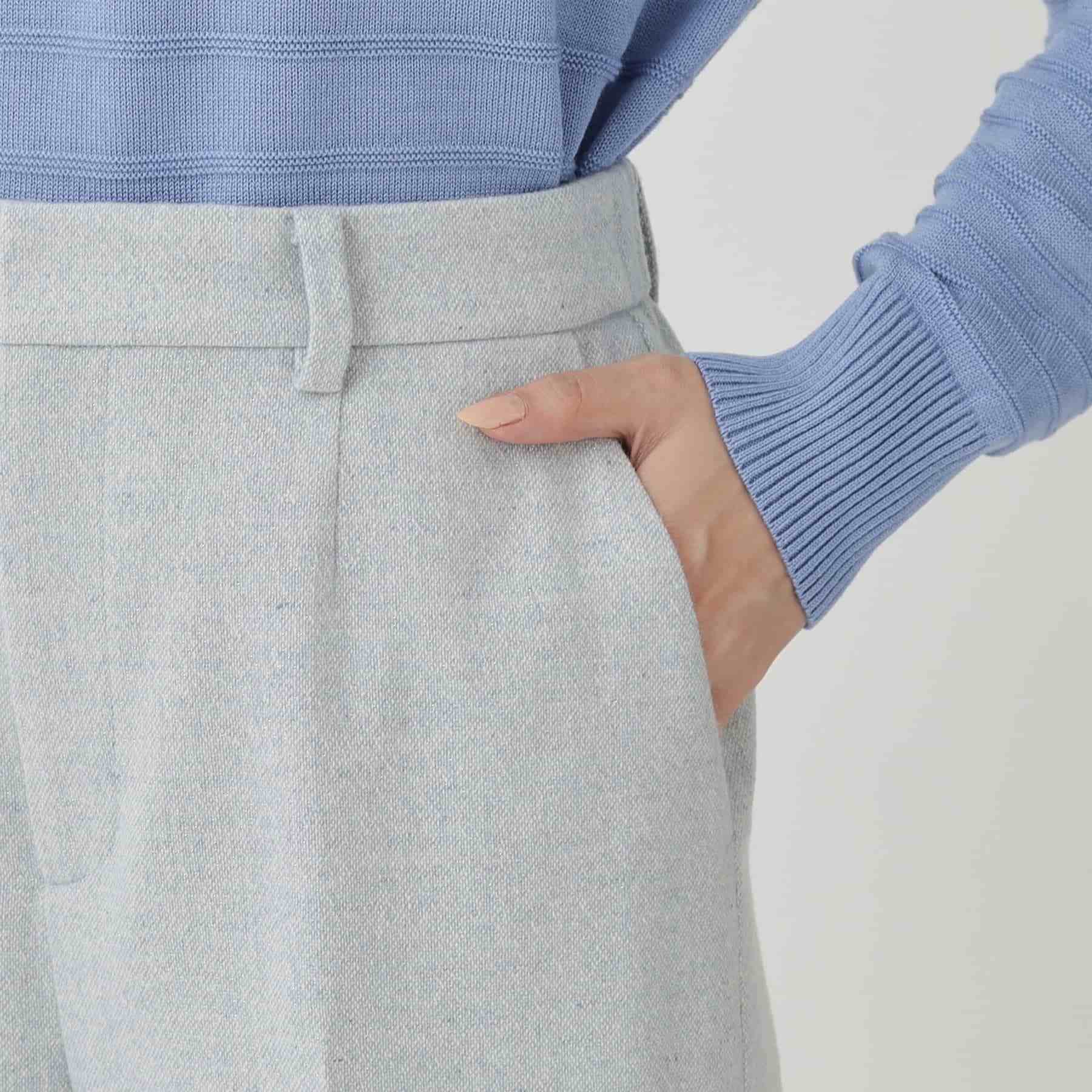 クードシャンス COUP DE CHANCE 【日本製】ラメ入りツイードパンツ (ブラック(019)) ブラック(019)