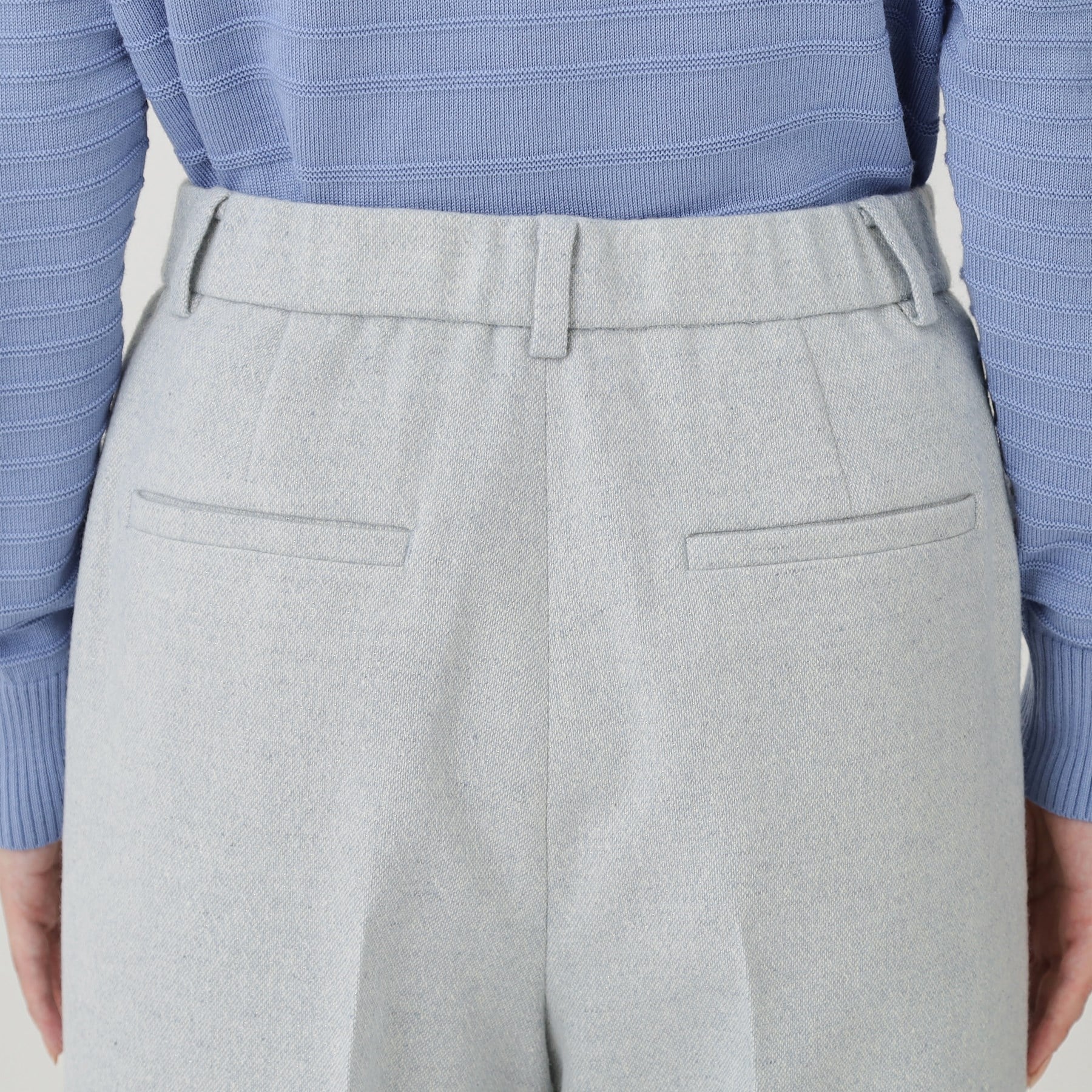 クードシャンス COUP DE CHANCE 【日本製】ラメ入りツイードパンツ (ブラック(019)) ブラック(019)