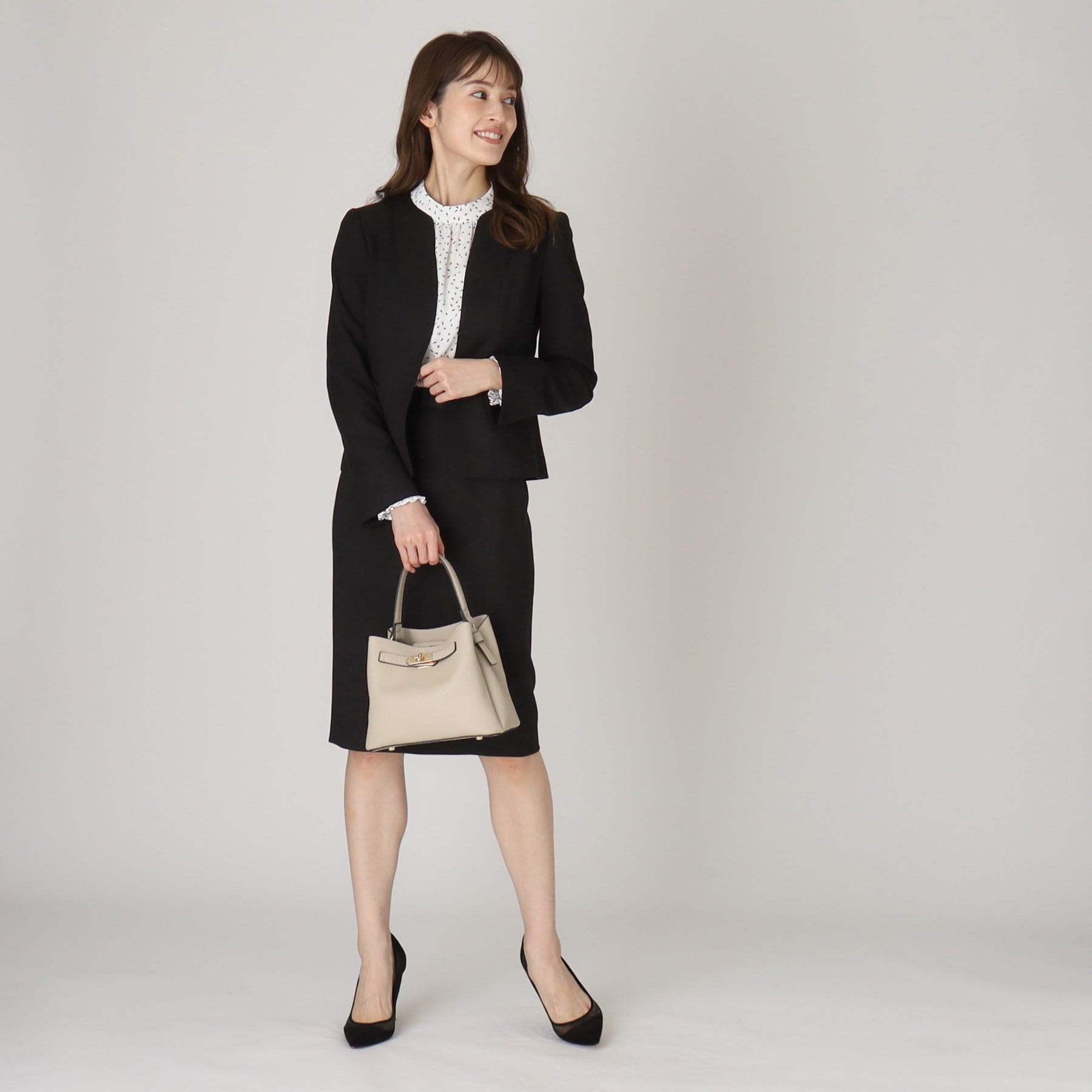 クードシャンス COUP DE CHANCE 【洗える/日本製/通勤/スーツ可】360°美シルエット!優しく華やかなノーカラージャケット