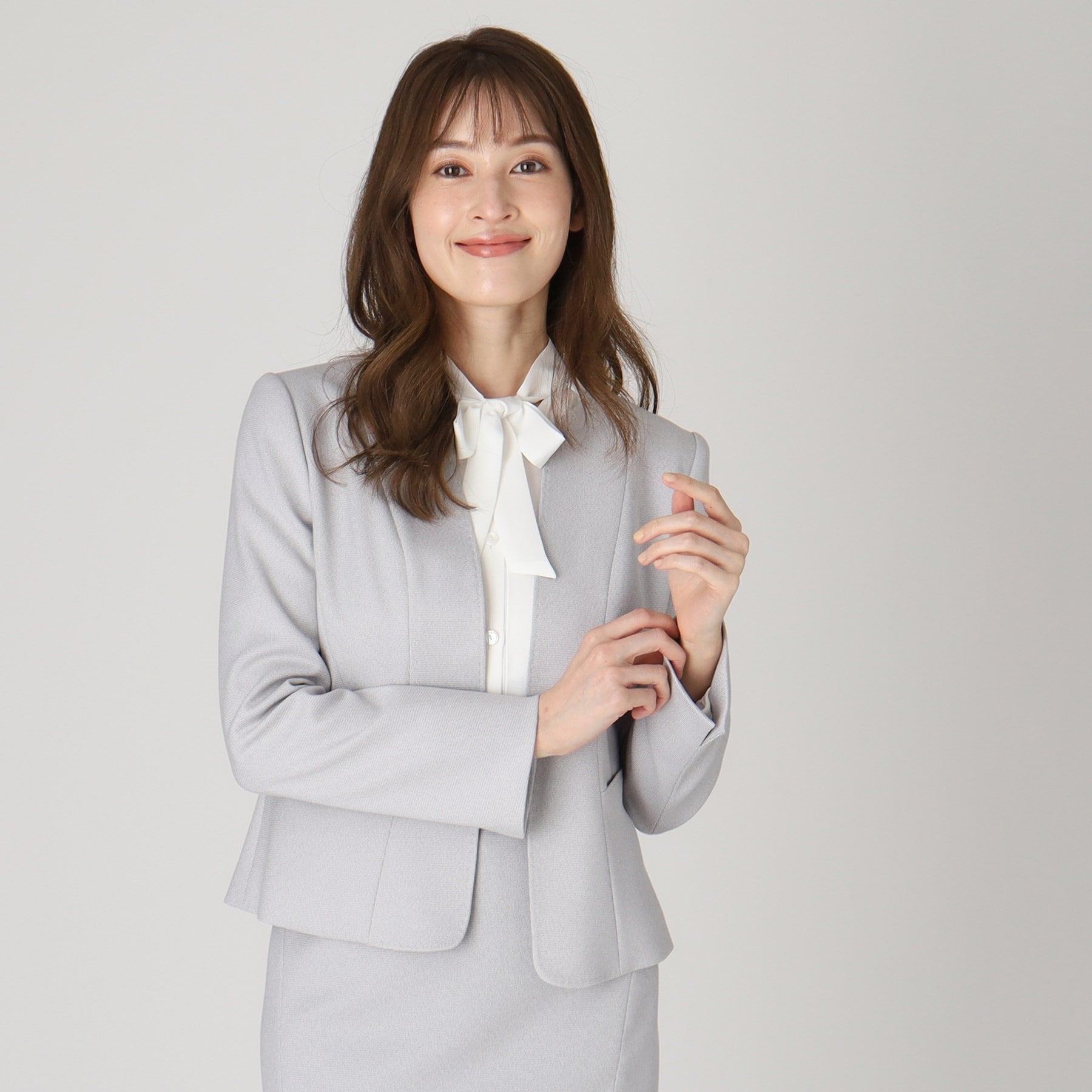 COUP DE CHANCE COUP DE CHANCE 【可水洗/日本製/通勤/可搭配西裝】360°美麗輪廓!柔和華麗的無領外套