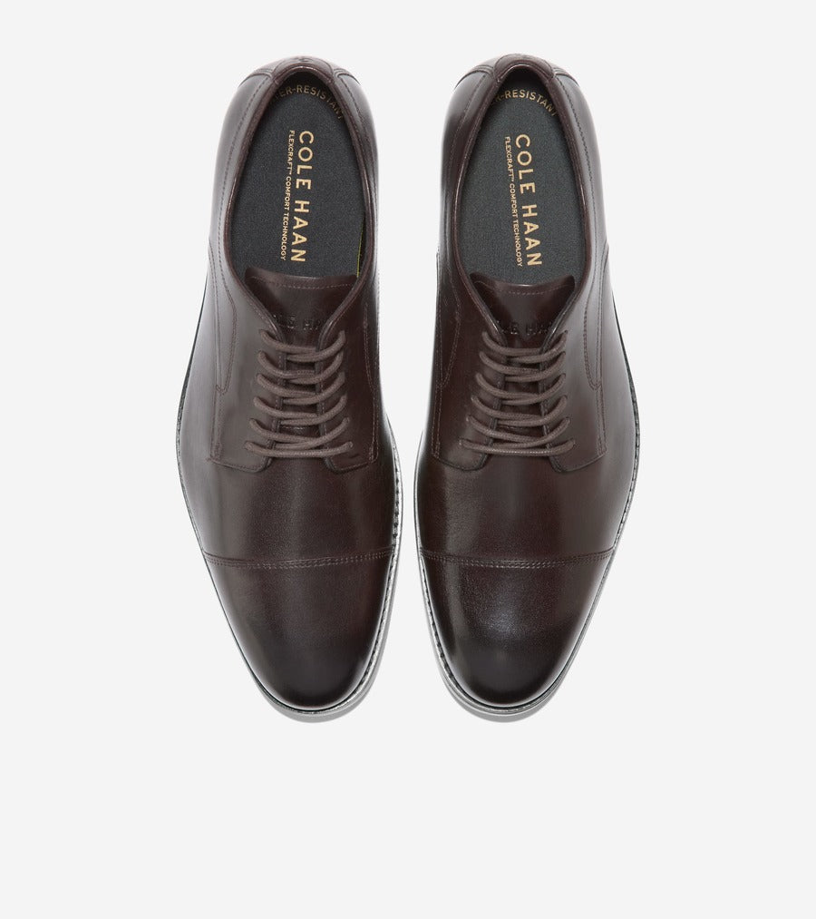 コール ハーン COLE HAAN ハーモン グランド キャップトゥオックスフォード mens (CHダークチョコレート/ブラック ウォーターレジスタント) CHダークチョコレート/ブラック ウォーターレジスタント