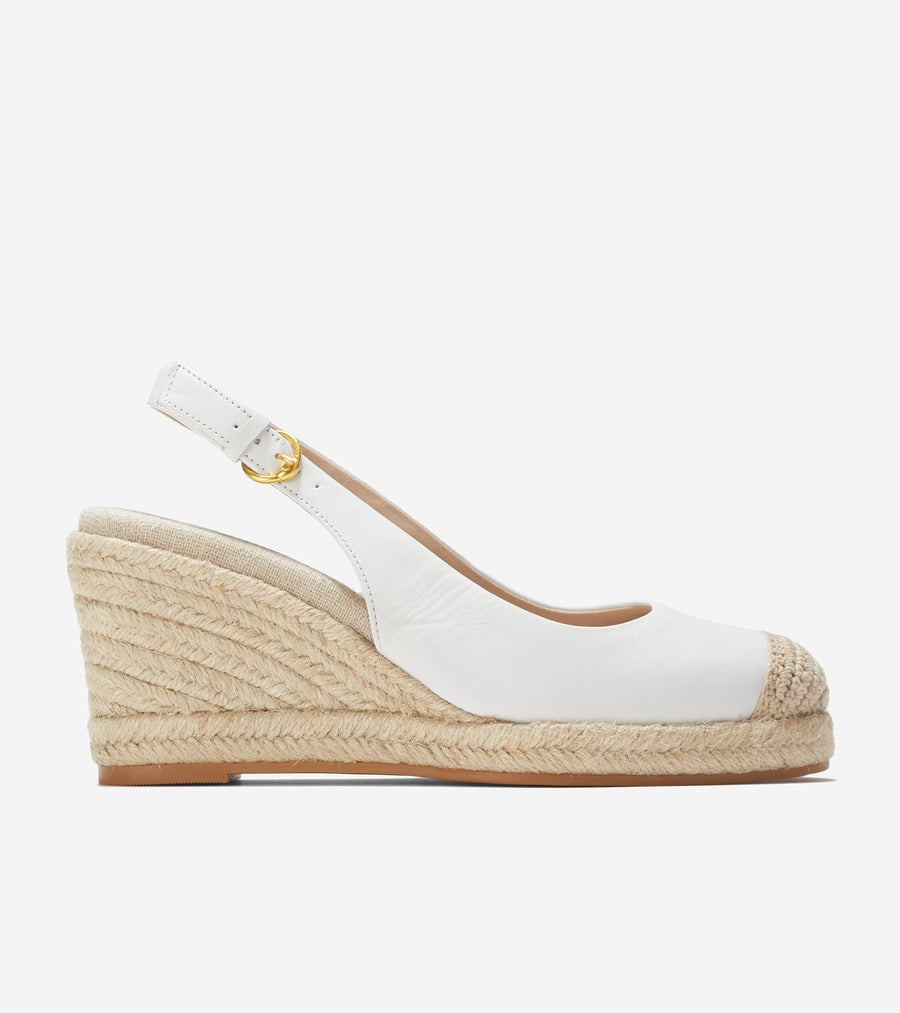 コール ハーン COLE HAAN クラウドフィール エスパドリーユ ウェッジ スリング 80MM II womens (ホワイト レザー) ホワイト レザー