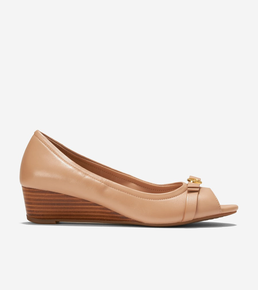 コール ハーン COLE HAAN マルタ ピープトゥ ウェッジ womens (ブラッシュ レザー) ブラッシュ レザー