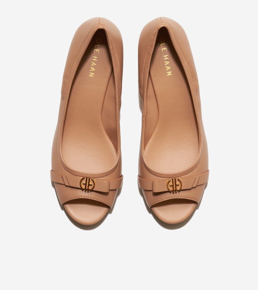 コール ハーン COLE HAAN マルタ ピープトゥ ウェッジ womens (ブラッシュ レザー) ブラッシュ レザー