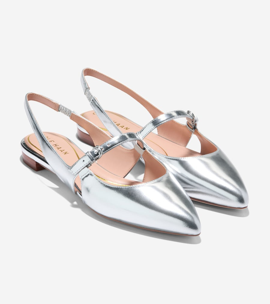 コール ハーン COLE HAAN アニヤ スリングバック フラット womens (シルバースペッチオ) シルバースペッチオ