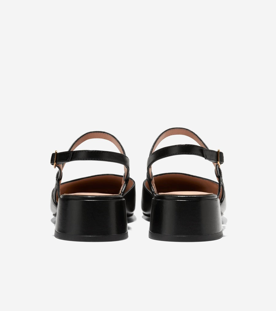 コール ハーン COLE HAAN ペラ ブロックヒール スリング 35mm womens (ブラック レザー) ブラック レザー