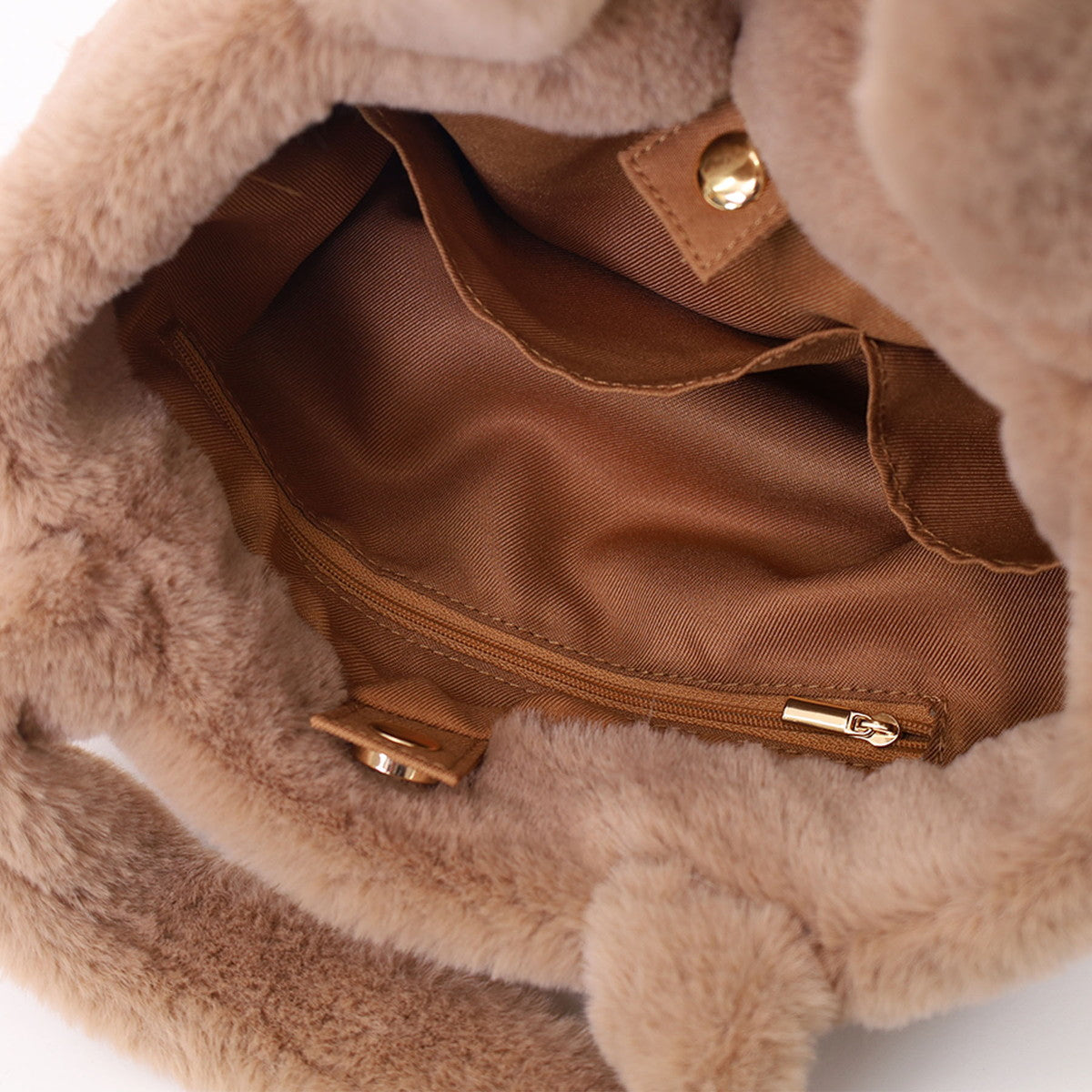 COOCO SMILEY Eco Fur Face Tote Bag with Charm