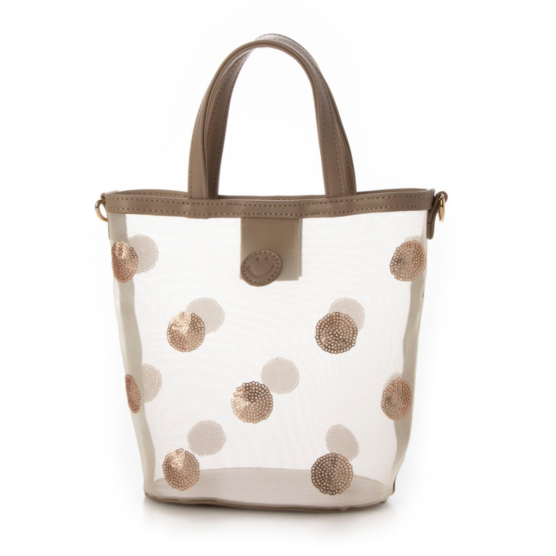 クーコ COOCO SMILY/ドットスパンコール刺繍メッシュショルダーバッグ