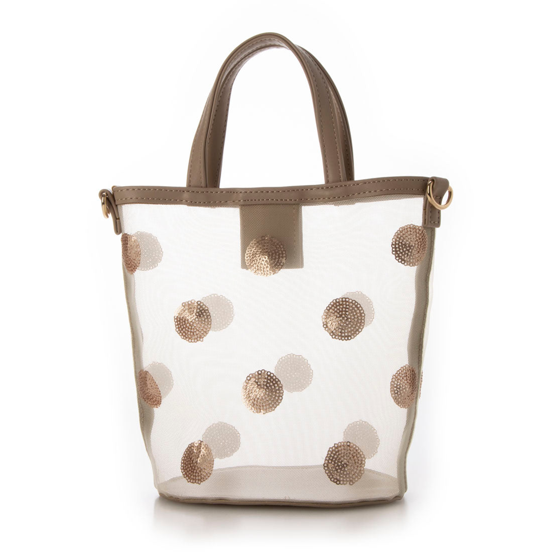 クーコ COOCO SMILY/ドットスパンコール刺繍メッシュショルダーバッグ