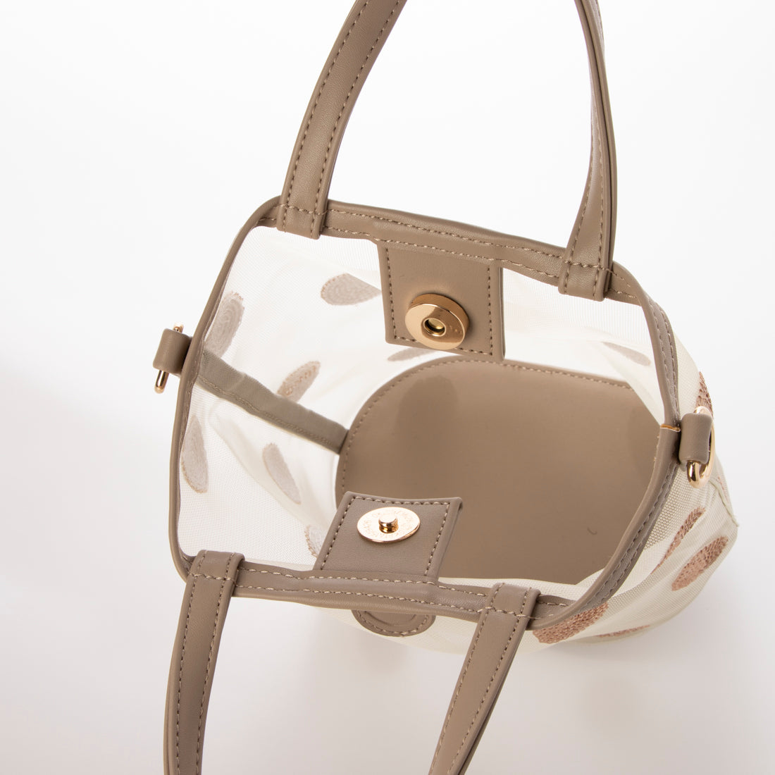 クーコ COOCO SMILY/ドットスパンコール刺繍メッシュショルダーバッグ