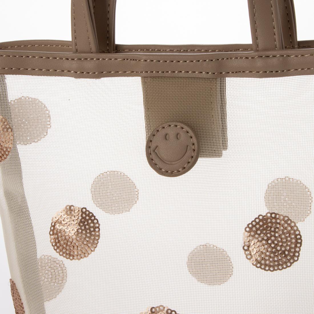 クーコ COOCO SMILY/ドットスパンコール刺繍メッシュショルダーバッグ