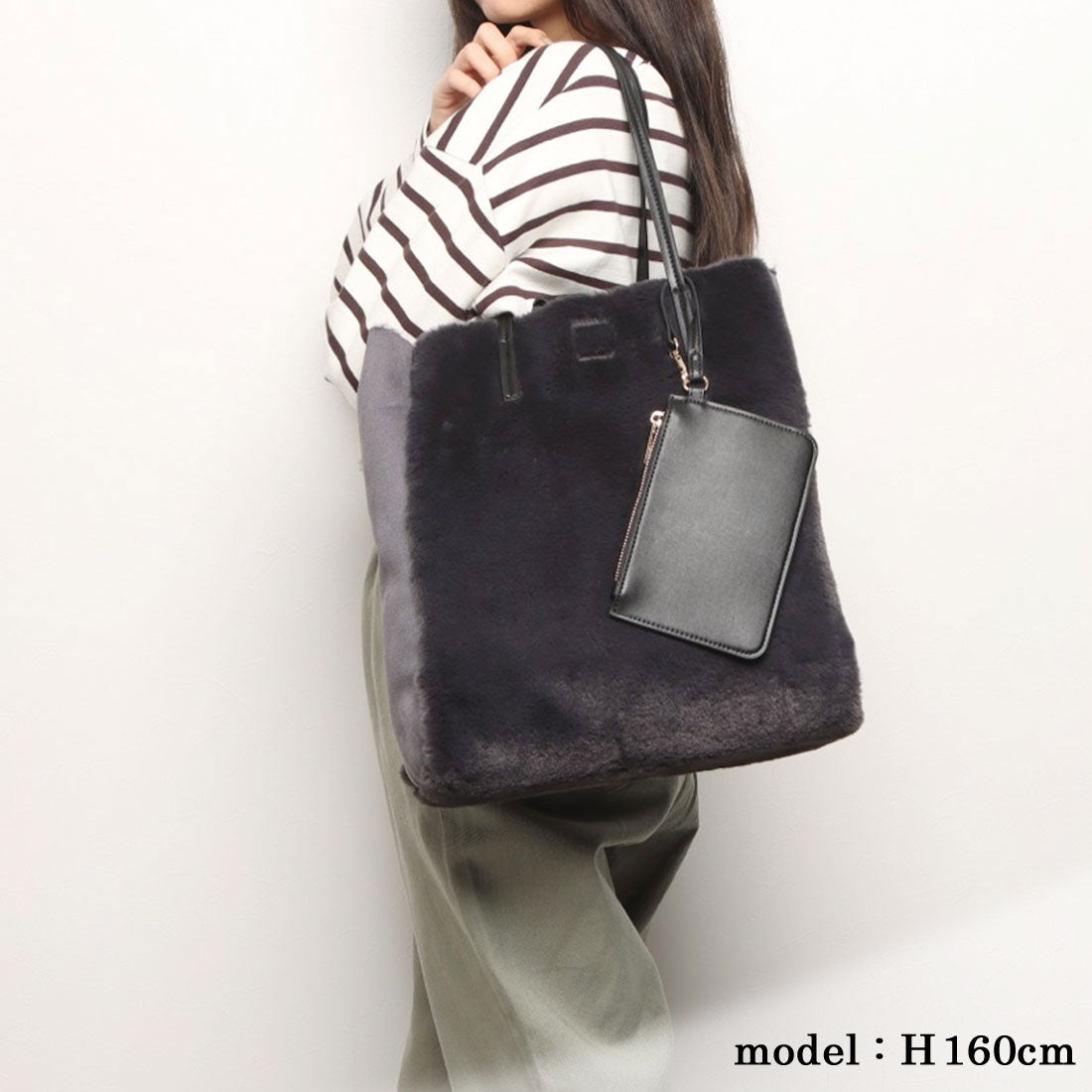 クーコ COOCO ムートン風トートバッグ/A4対応