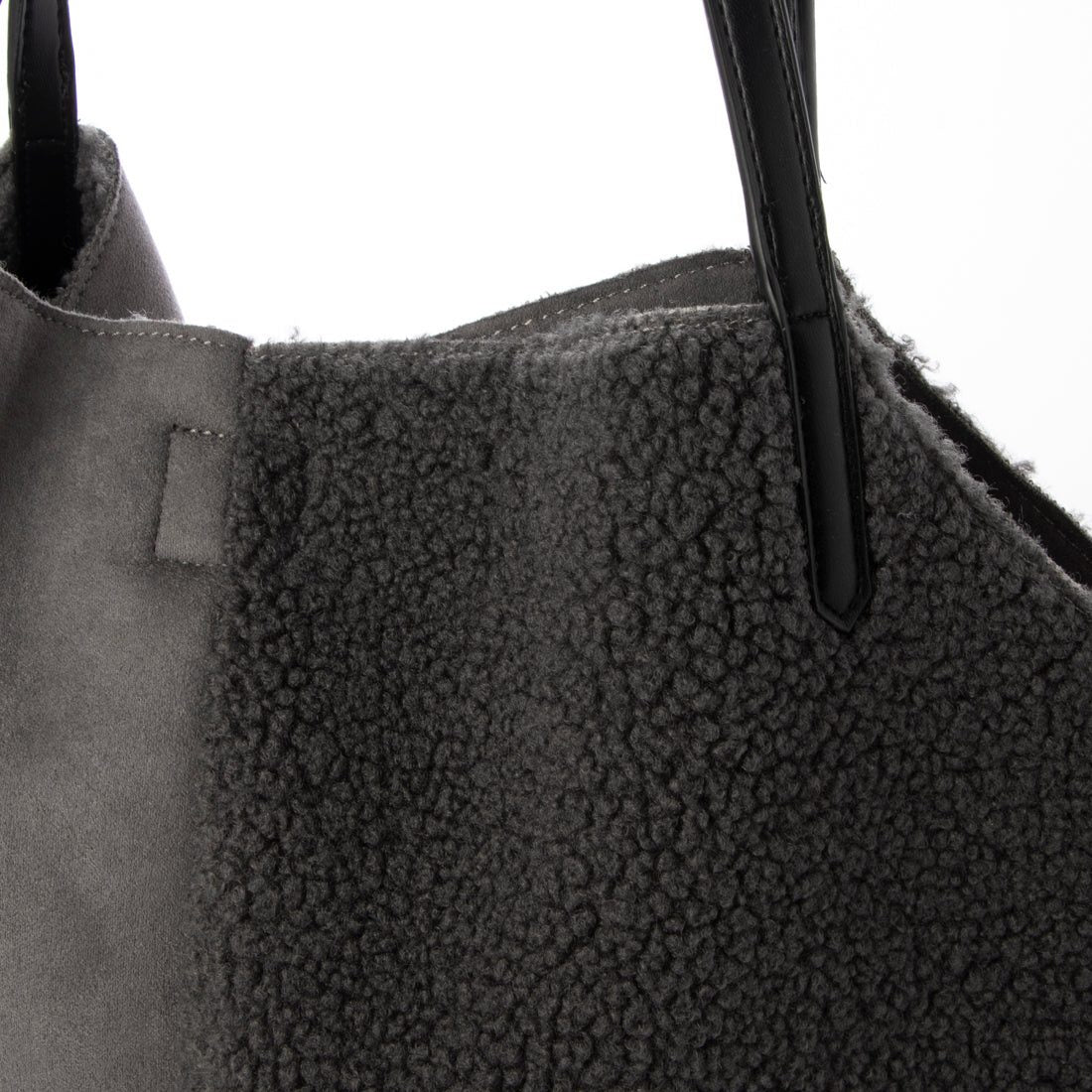 クーコ COOCO バイカラームートン風ビッグトートバッグ