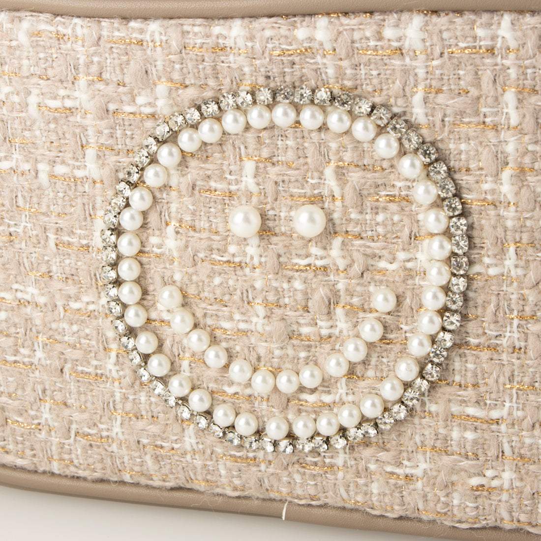 クーコ COOCO SMILEY/パール刺繍×エコファーツイード3WAYバッグ