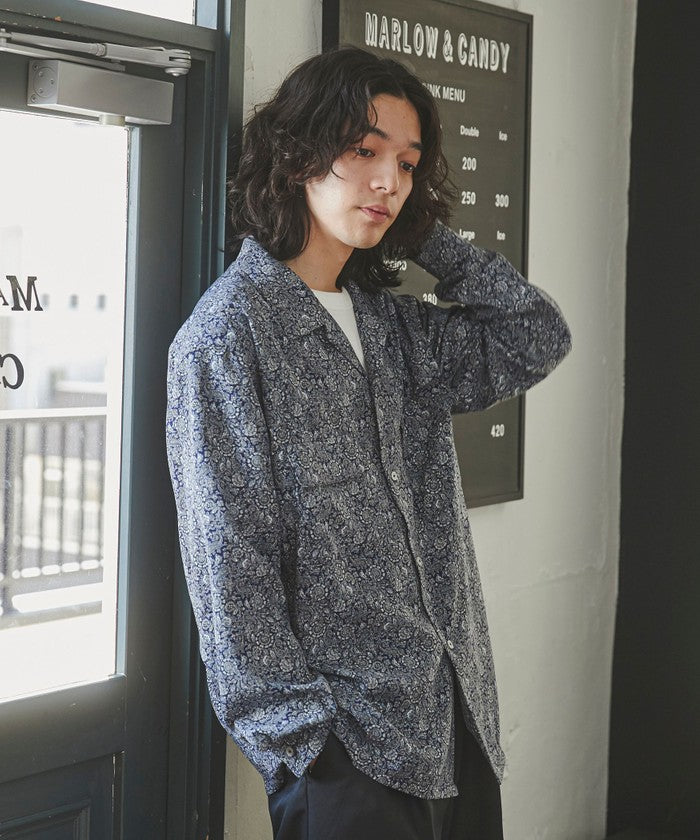 TOWNCRAFT別注ペイズリーオープンカラーシャツ