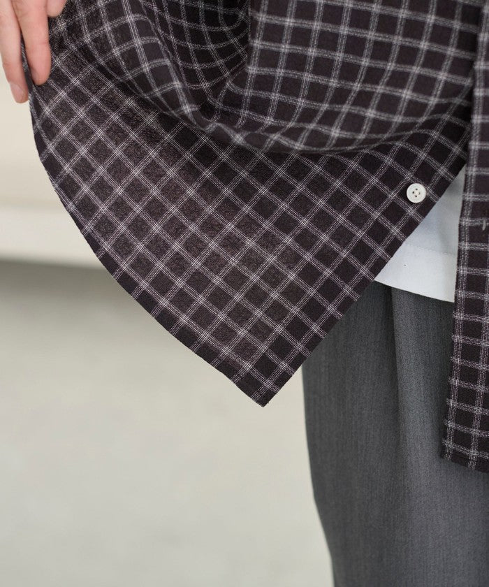 コーエン coen コットンシアーチェックシャツ (OFF WHITE) OFF WHITE