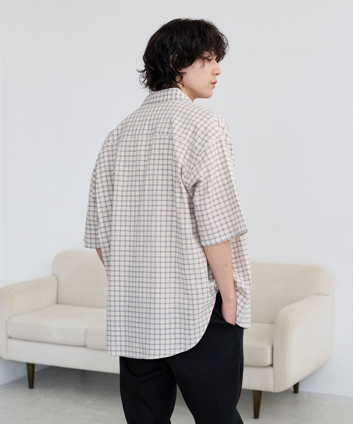 コーエン coen コットンシアーチェックシャツ (OFF WHITE) OFF WHITE